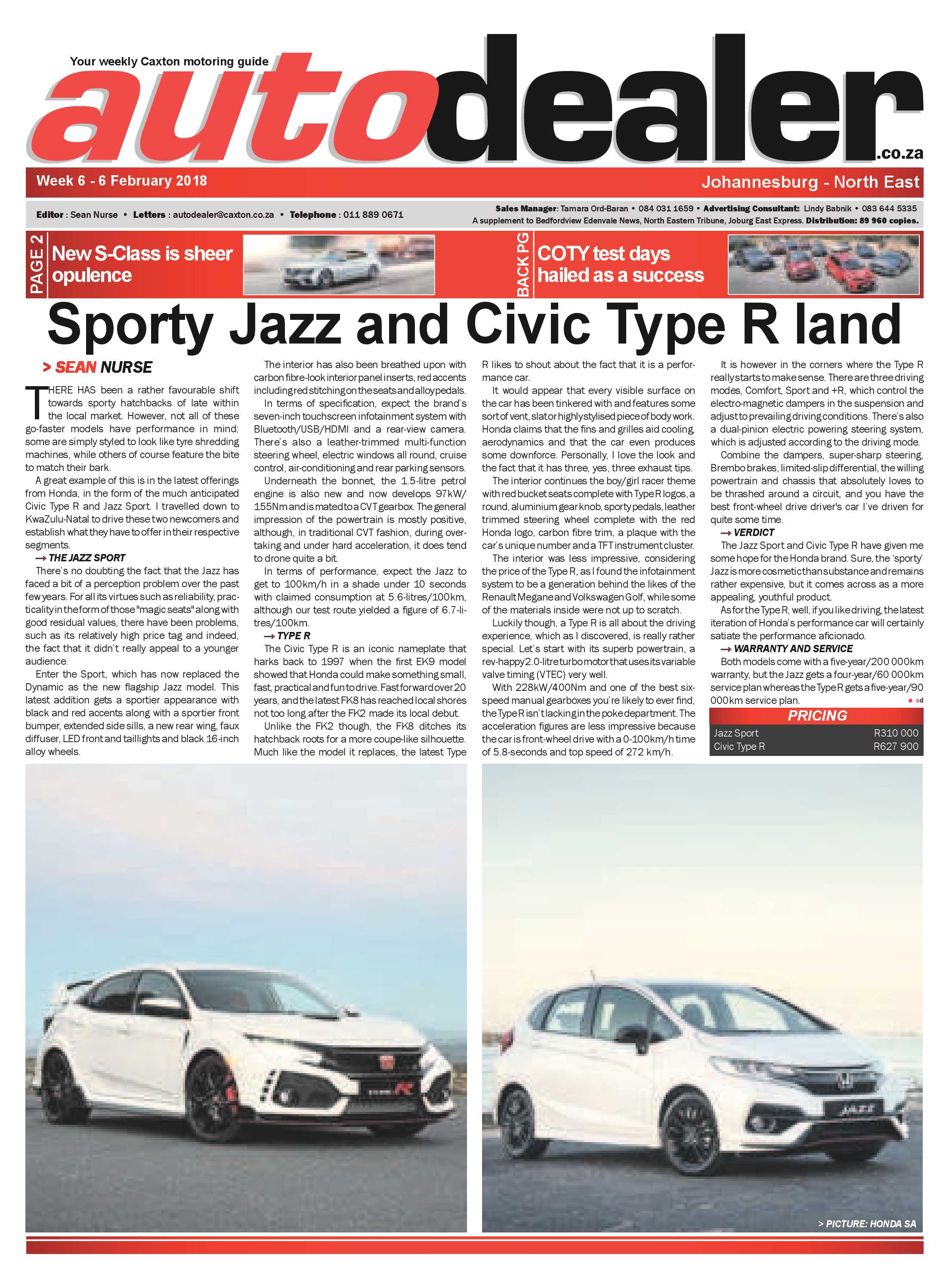 Auto Dealer North East 6 Feb 2018 page 1