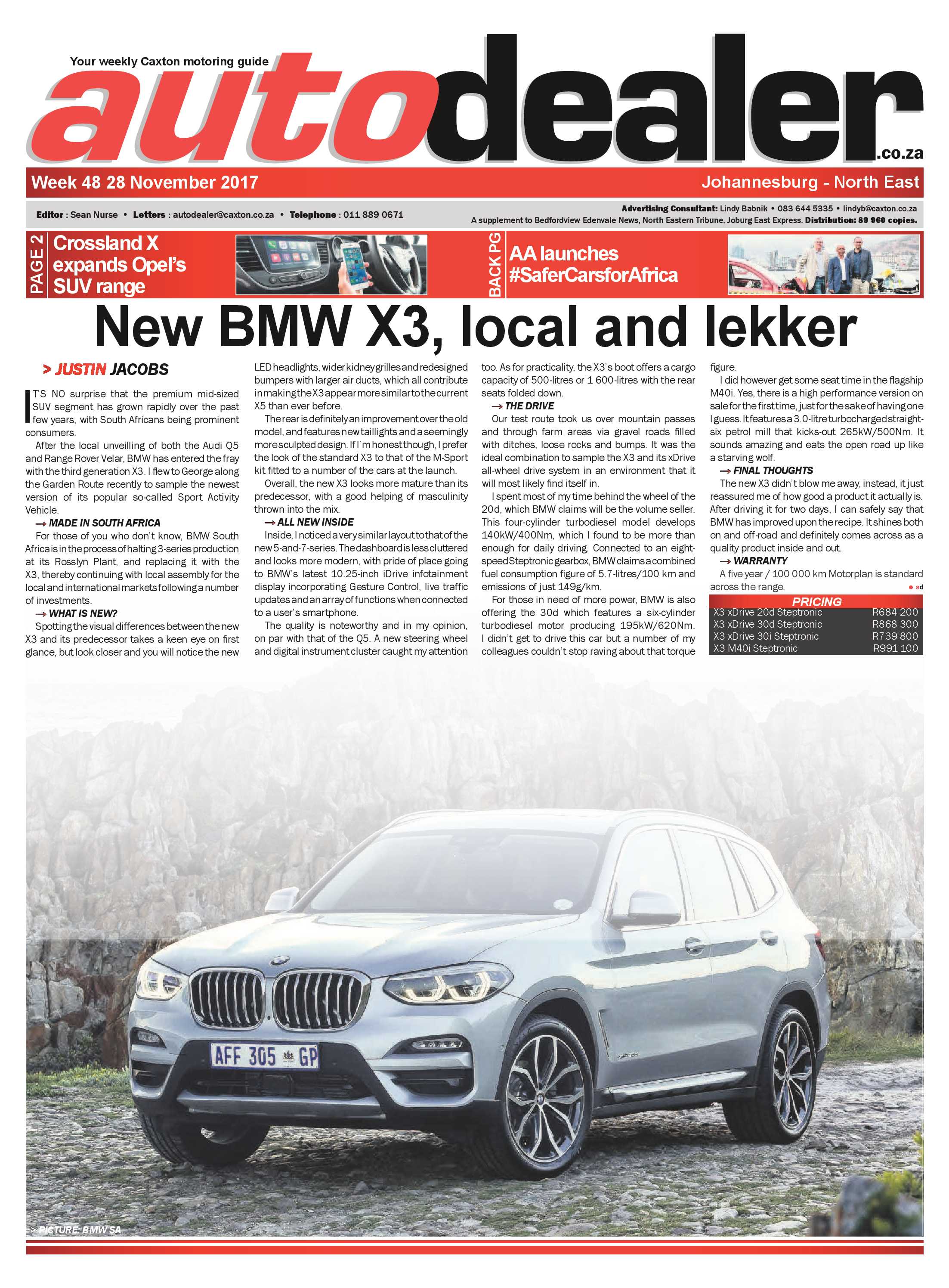 Auto Dealer North East 28 November page 1