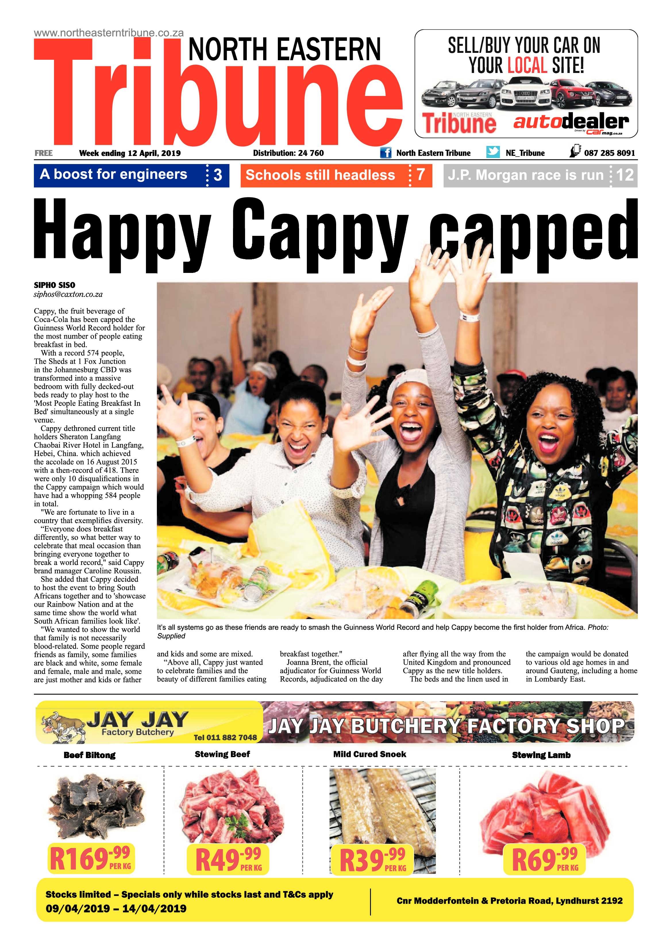 North Eastern Tribune 12 April, 2019 page 1