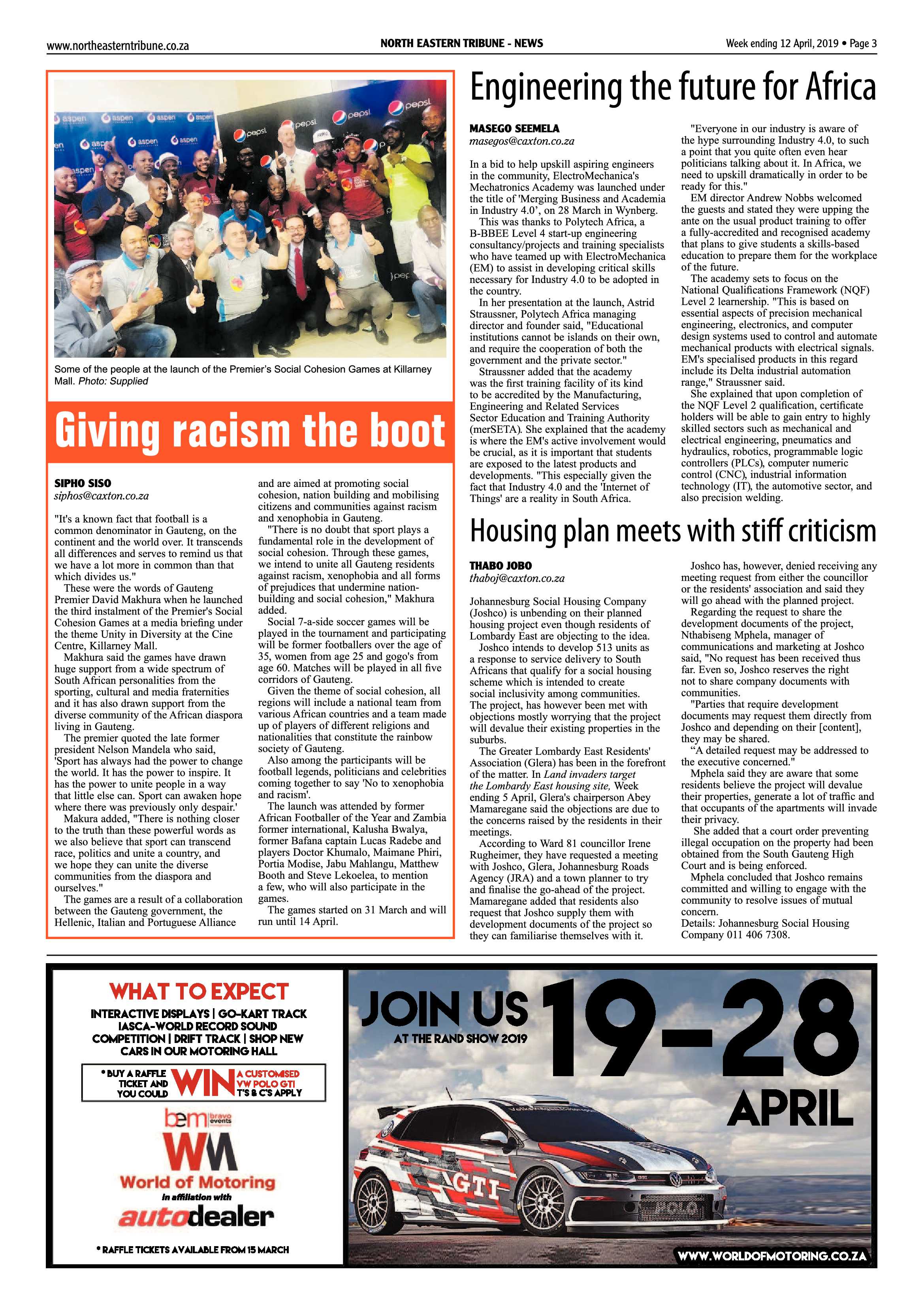 North Eastern Tribune 12 April, 2019 page 3