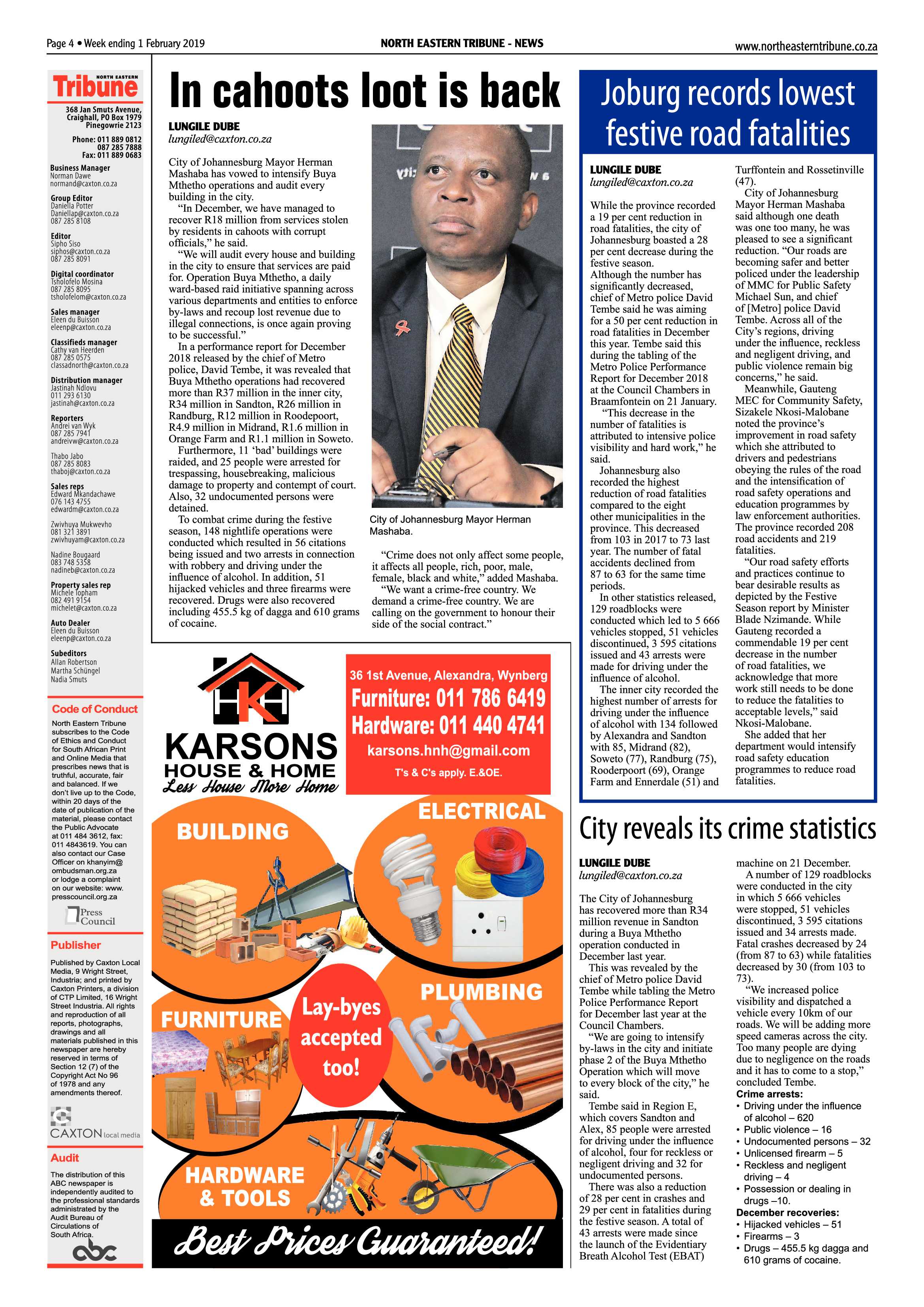 NET 1 February, 2019 page 4