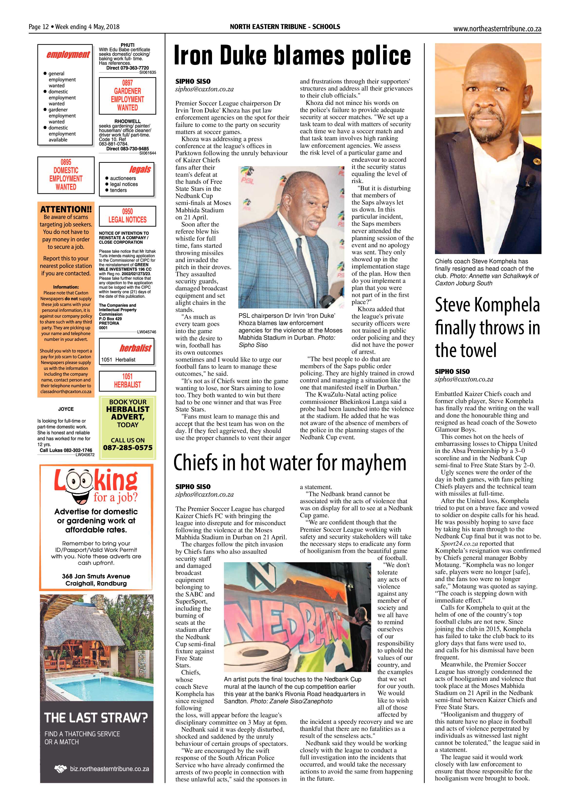 North Eastern Tribune 4 May 2018 page 12