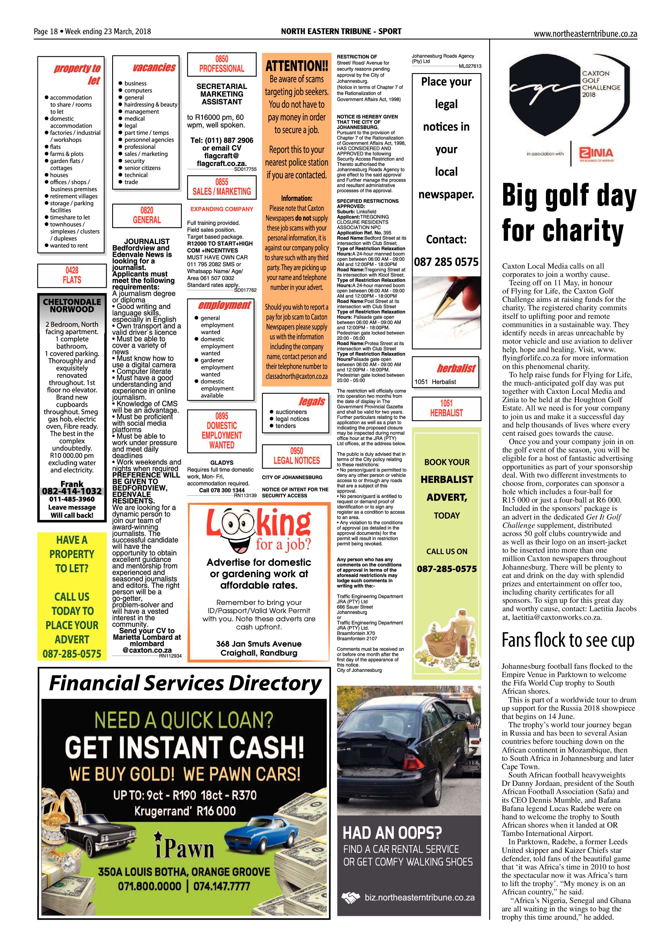 North Easter Tribune 23 March 2018 page 18