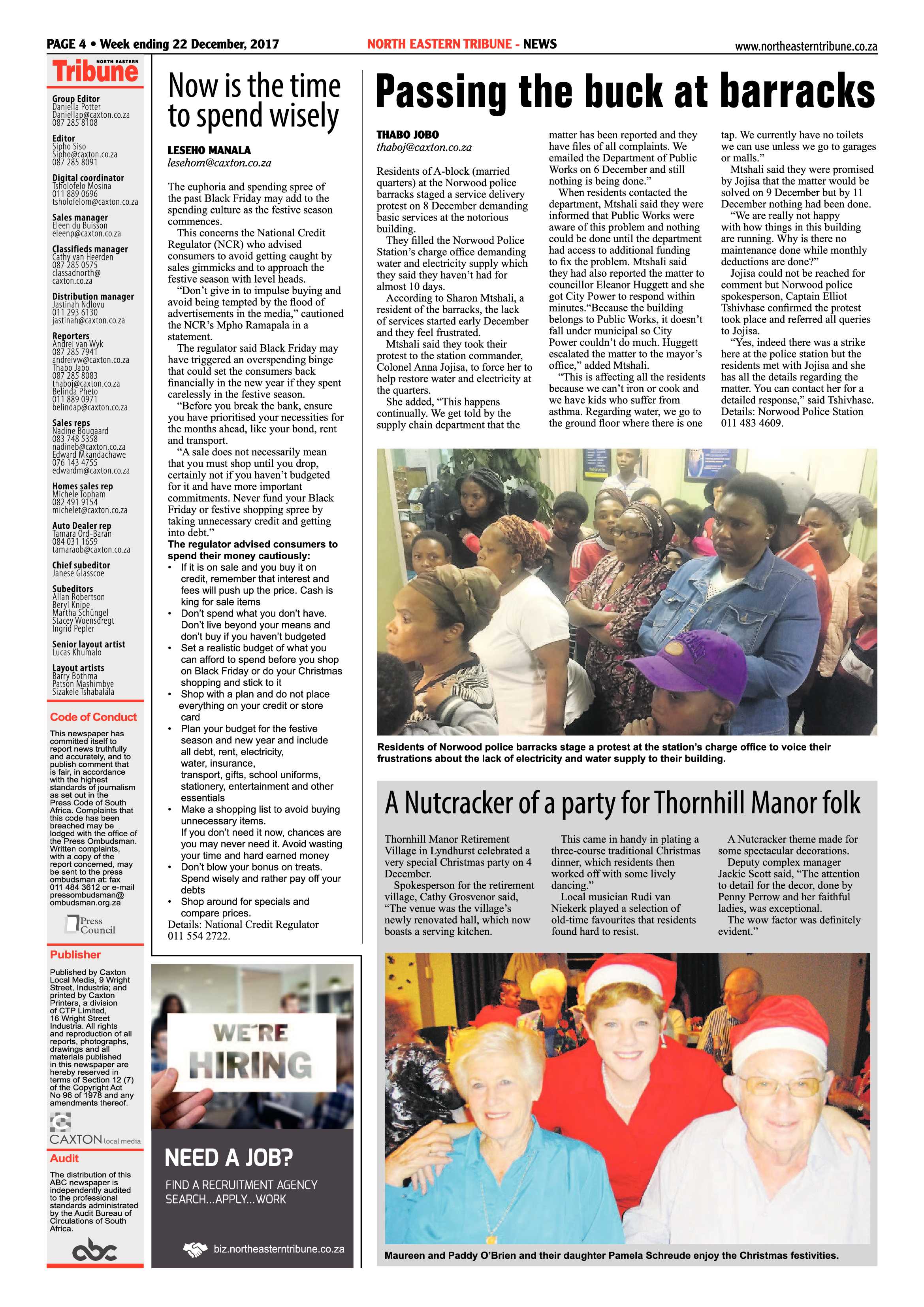 North Eastern Tribune 22 December, 2017 page 4