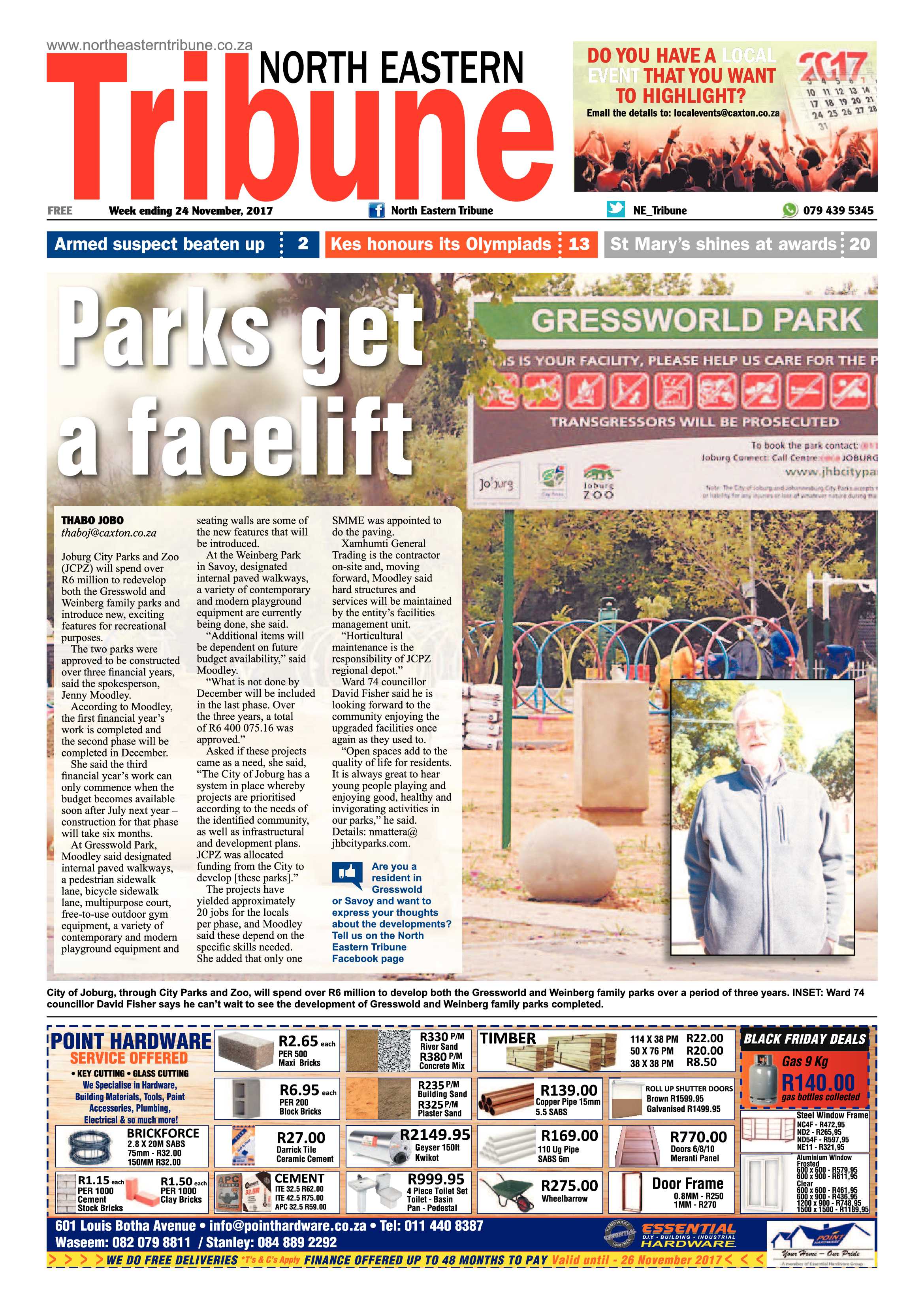 North Eastern Tribune 24 November, 2017 page 1