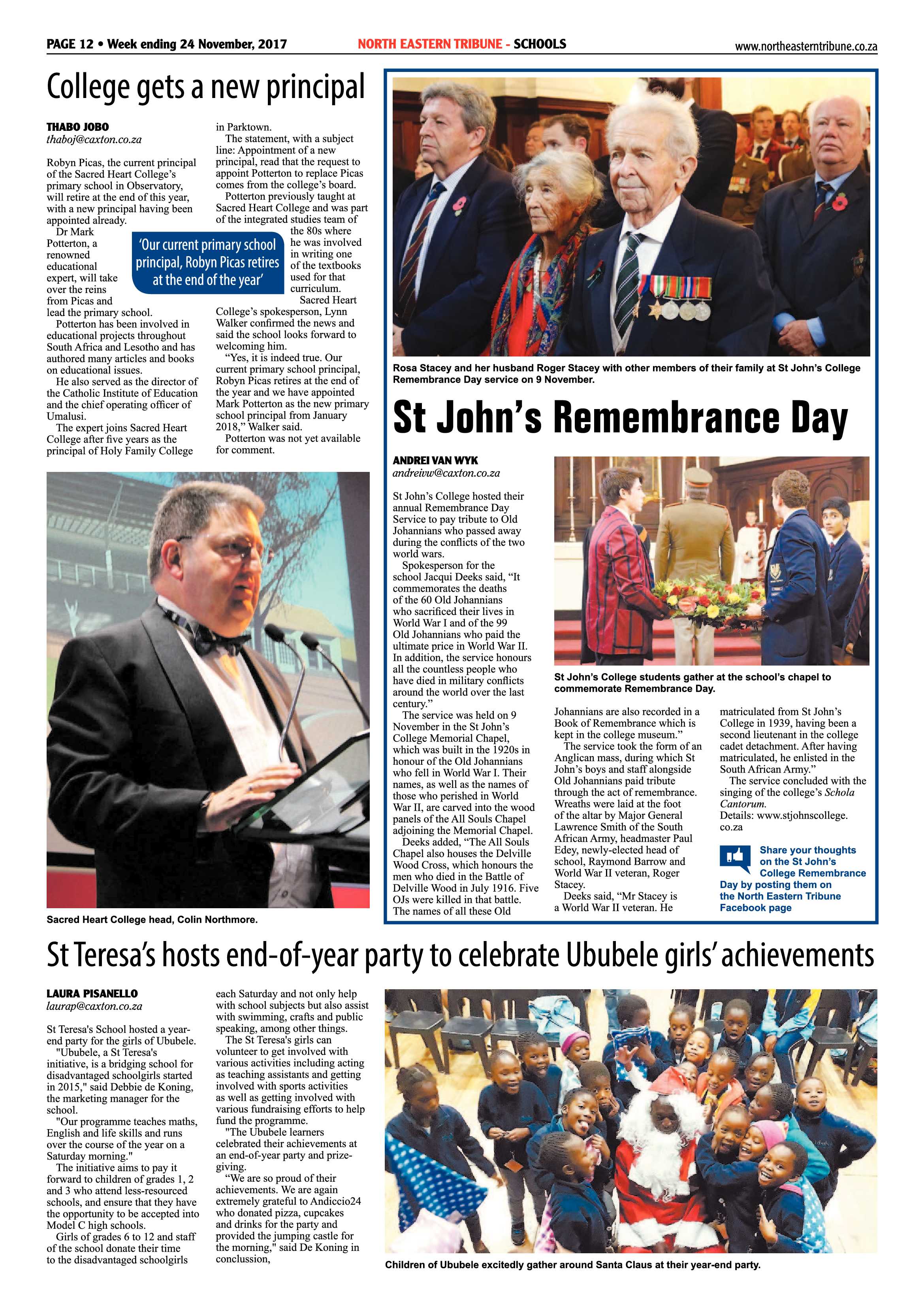 North Eastern Tribune 24 November, 2017 page 12
