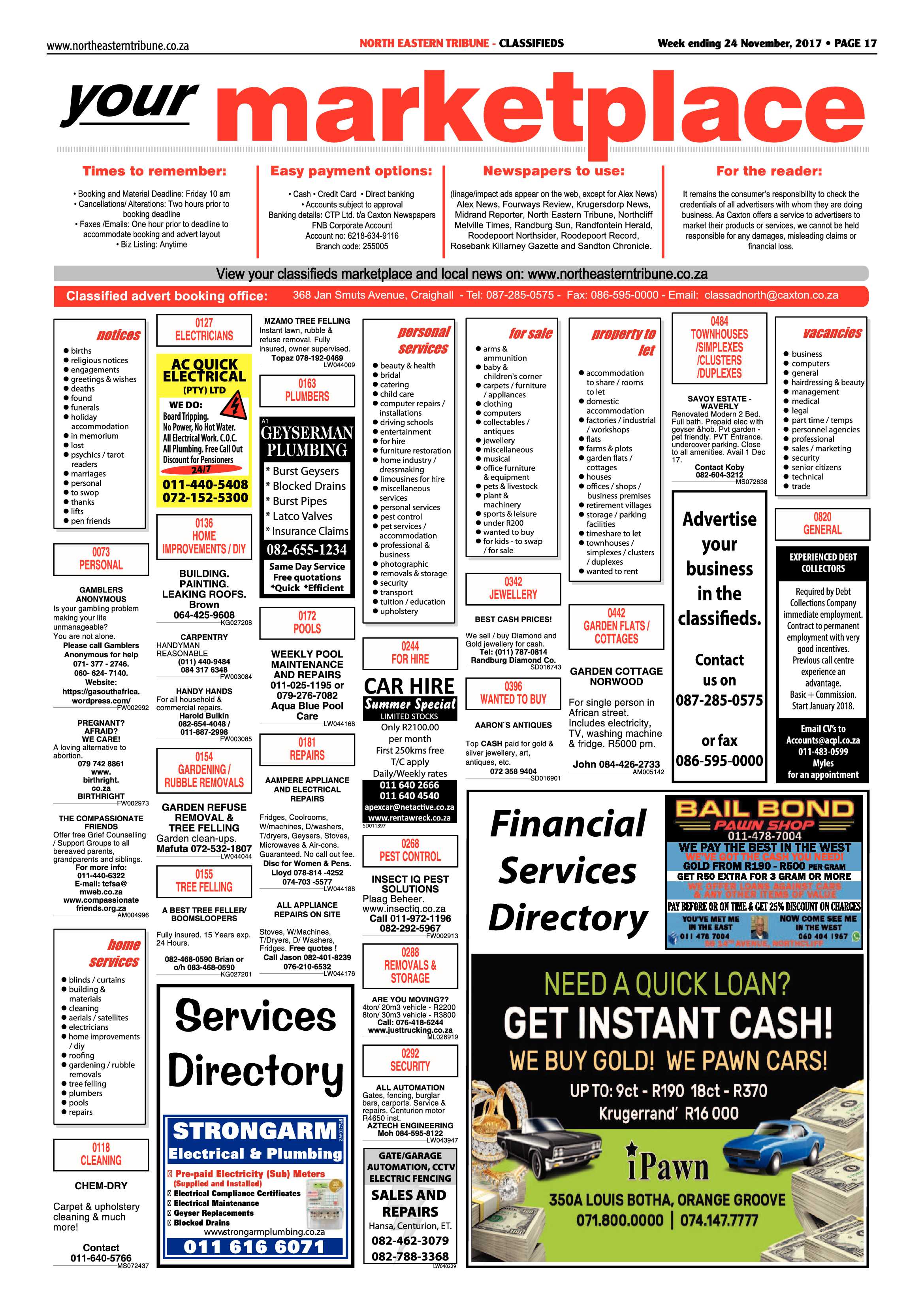 North Eastern Tribune 24 November, 2017 page 17