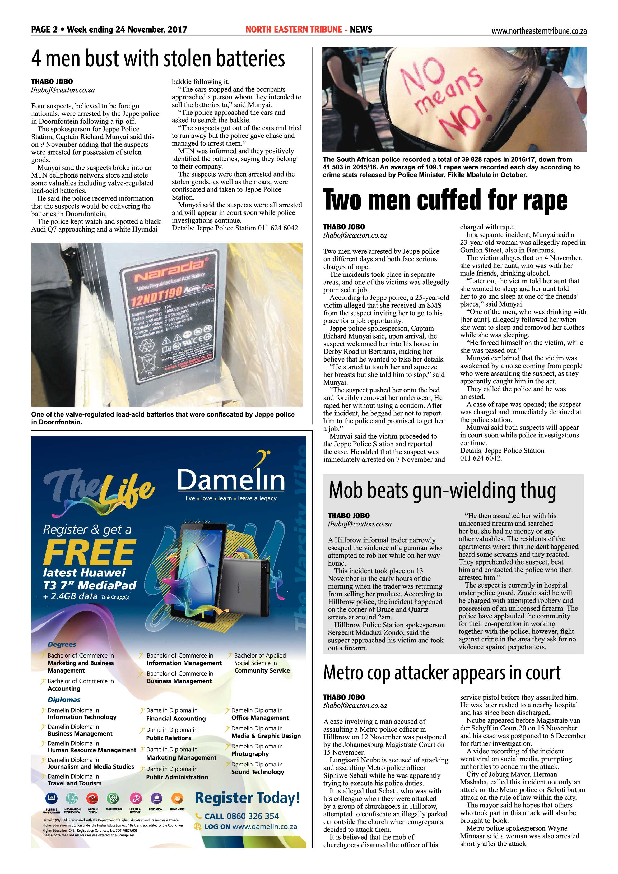 North Eastern Tribune 24 November, 2017 page 2