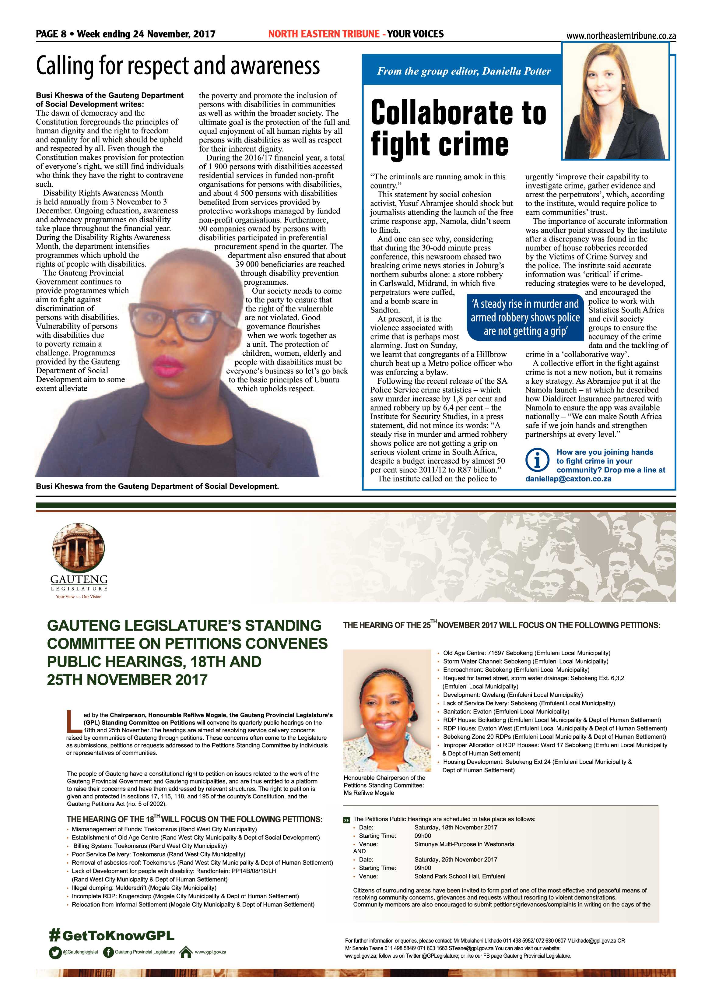 North Eastern Tribune 24 November, 2017 page 8