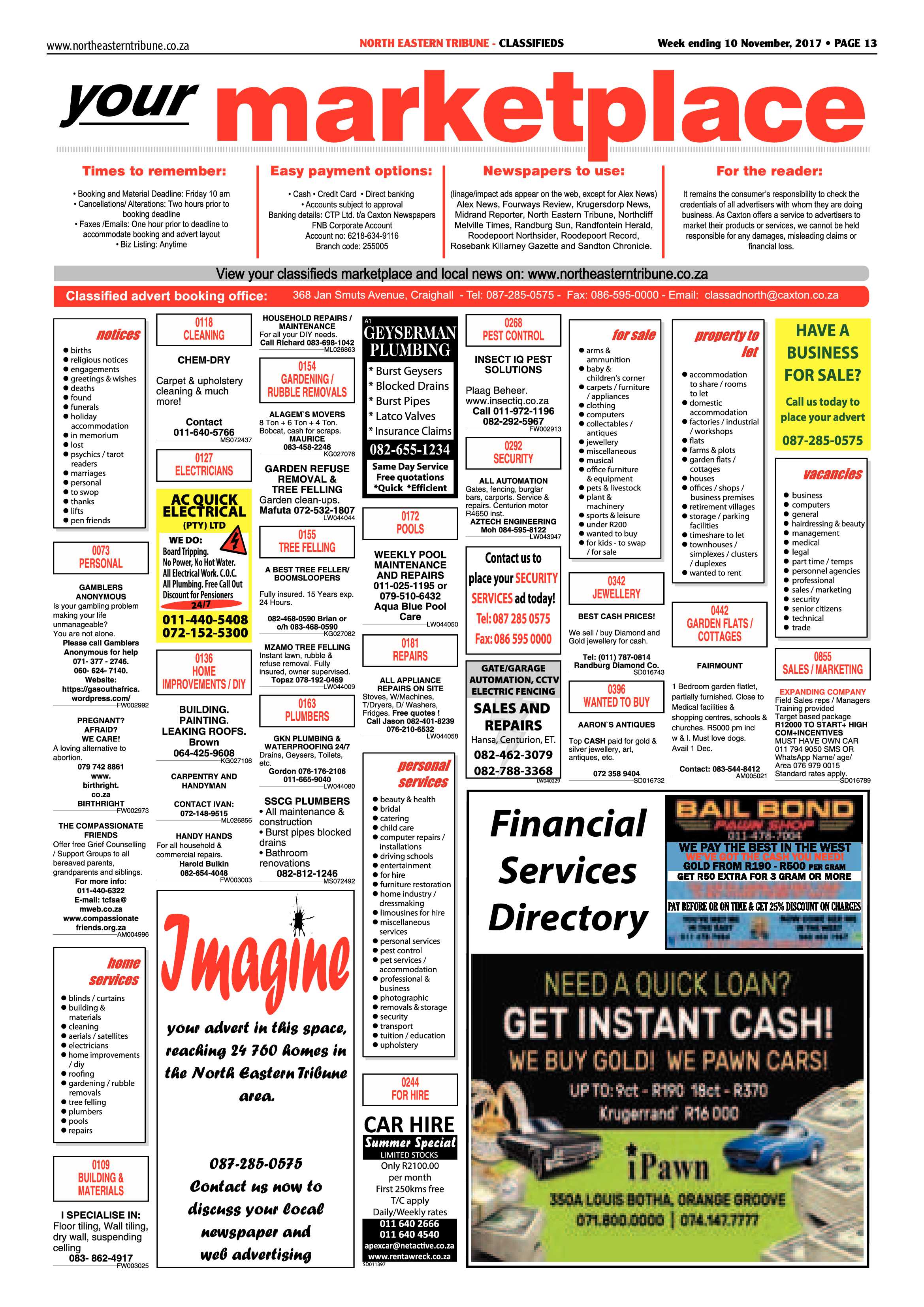 North Eastern Tribune – 10 November 2017 page 13