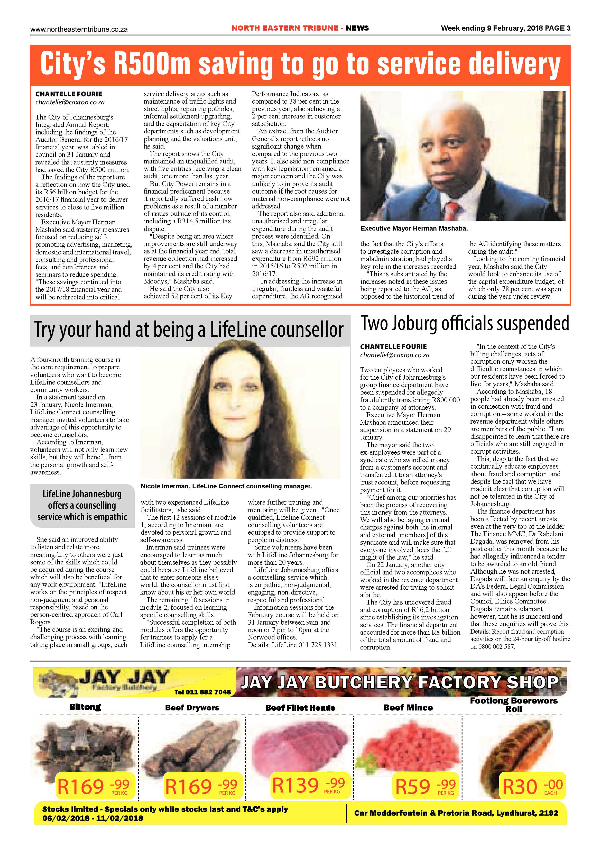 North Eastern Tribune – 9 Feb 2018 page 3