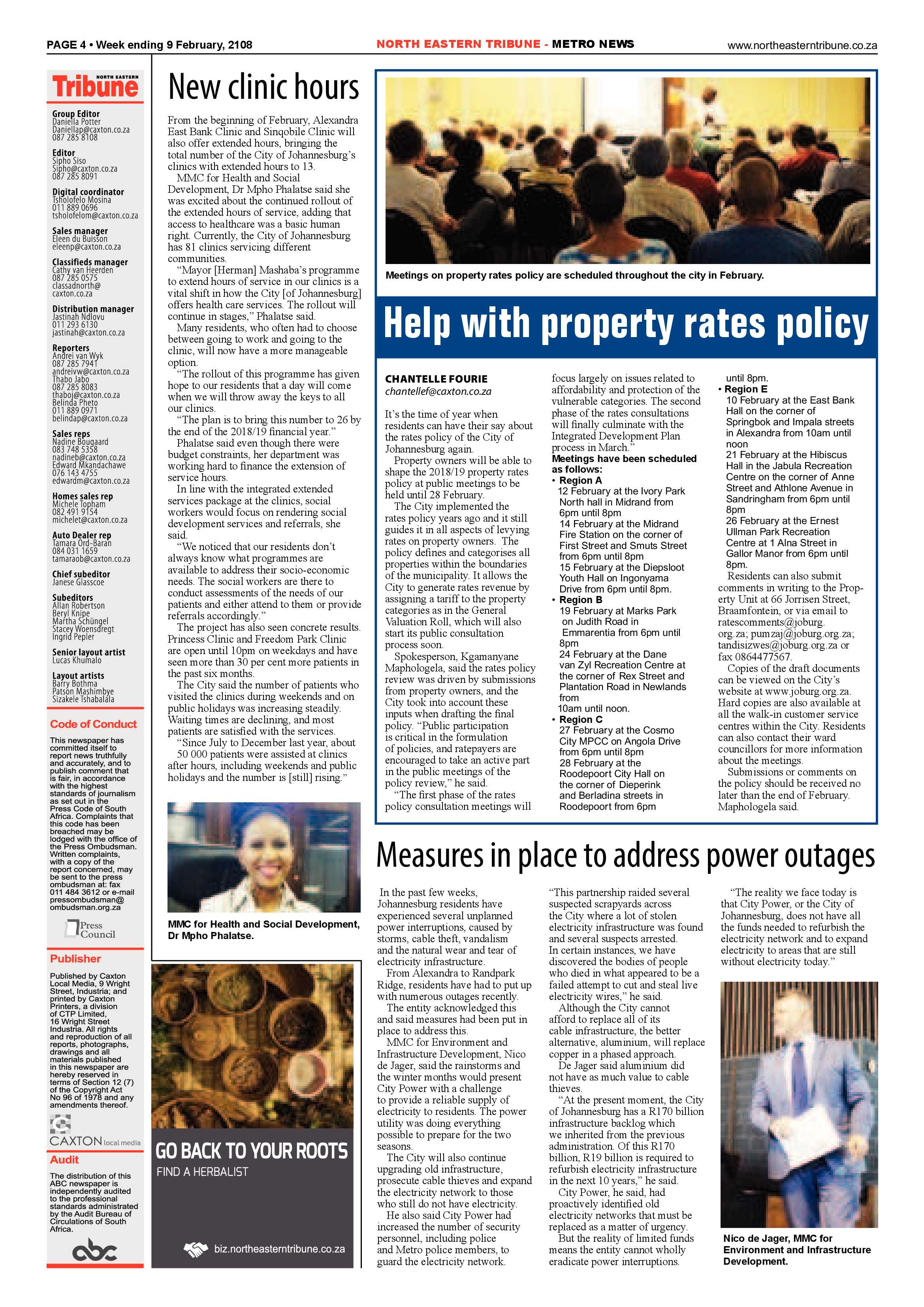 North Eastern Tribune – 9 Feb 2018 page 4