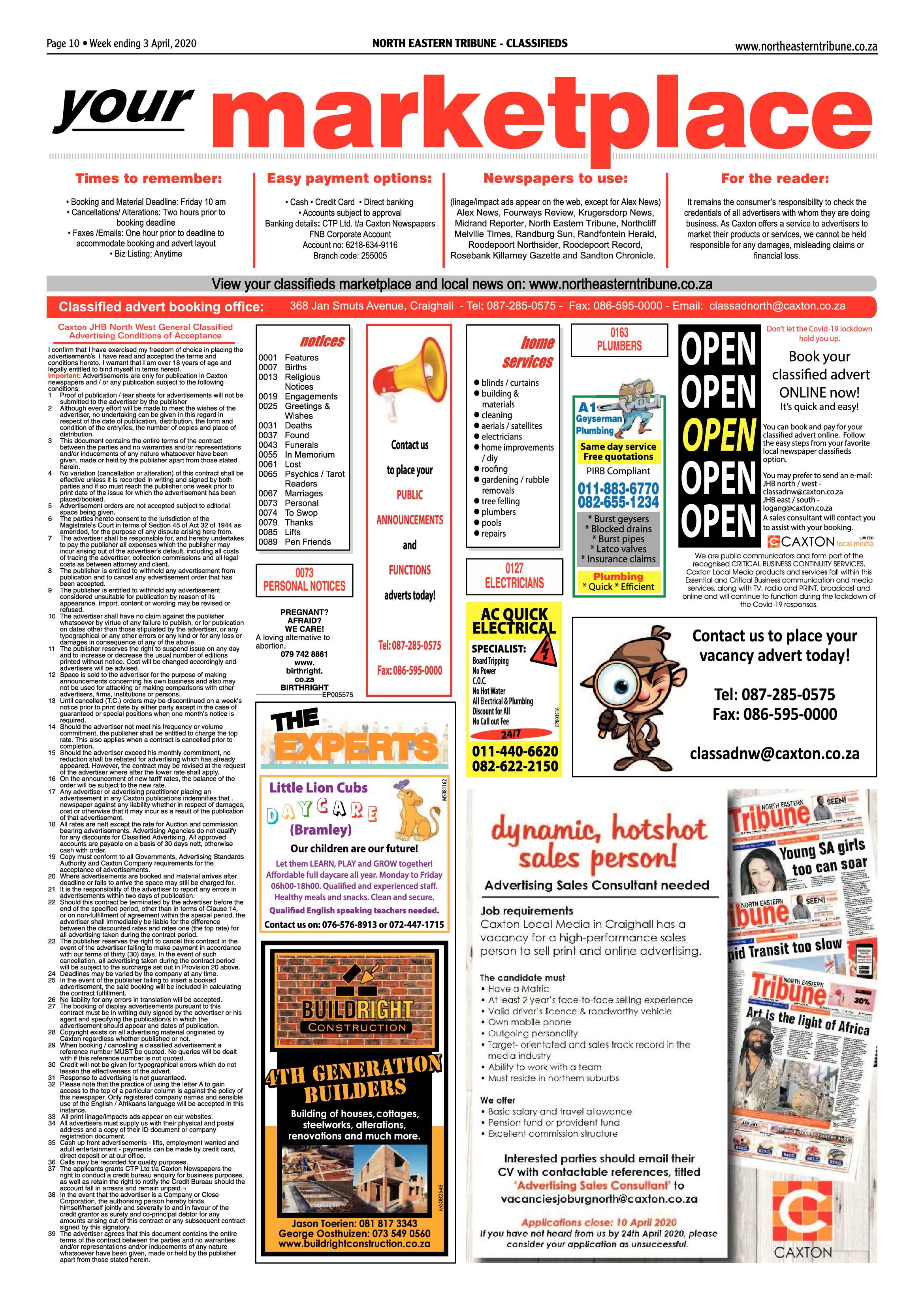 North Eastern Tribune 03 April 2020 page 10