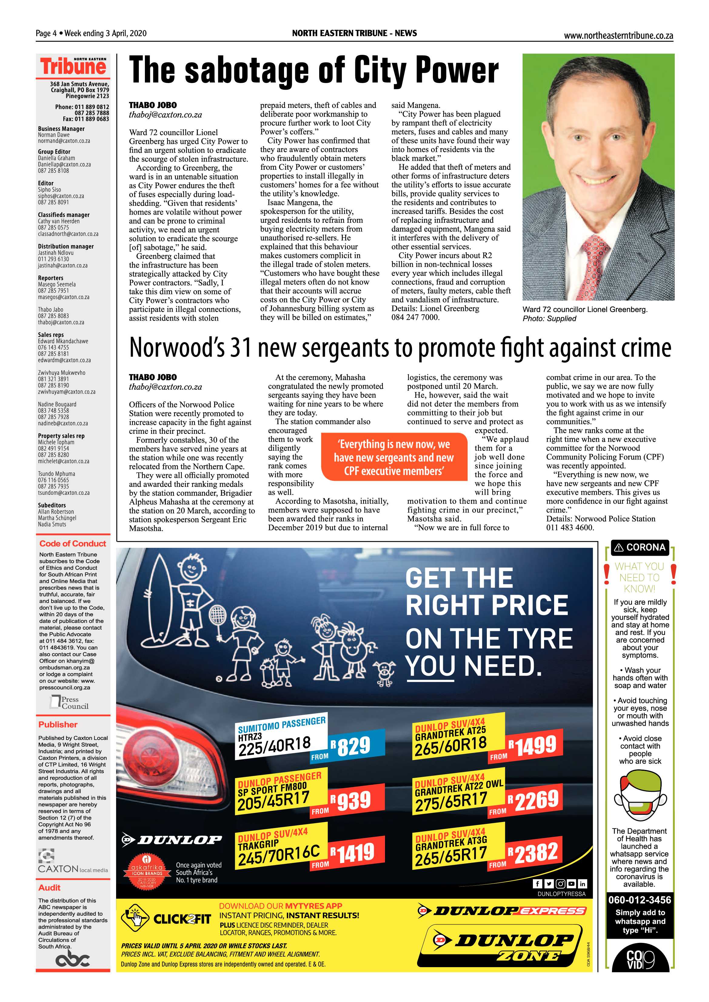 North Eastern Tribune 03 April 2020 page 4