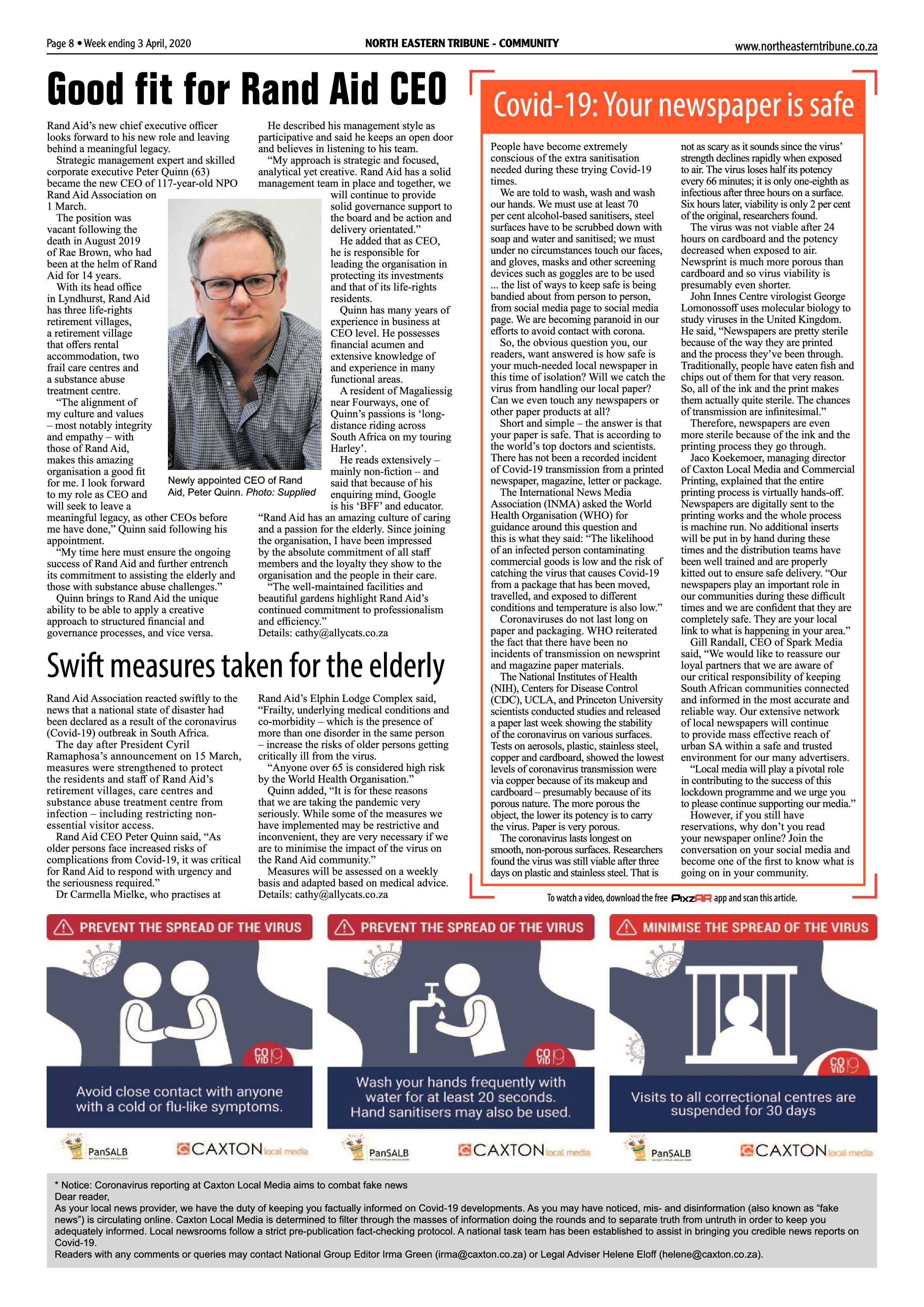 North Eastern Tribune 03 April 2020 page 8