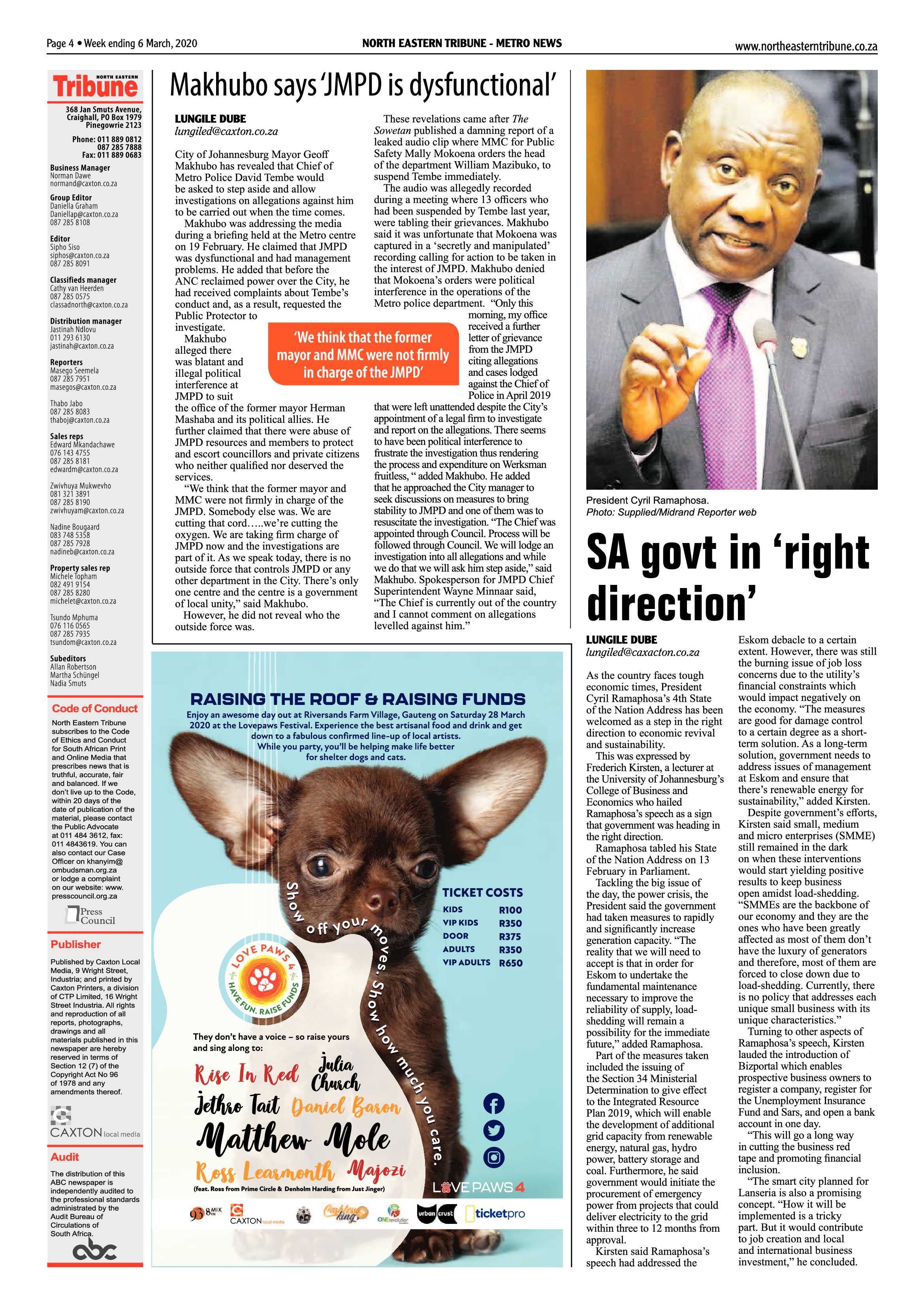 North Eastern Tribune 06 March 2020 page 4