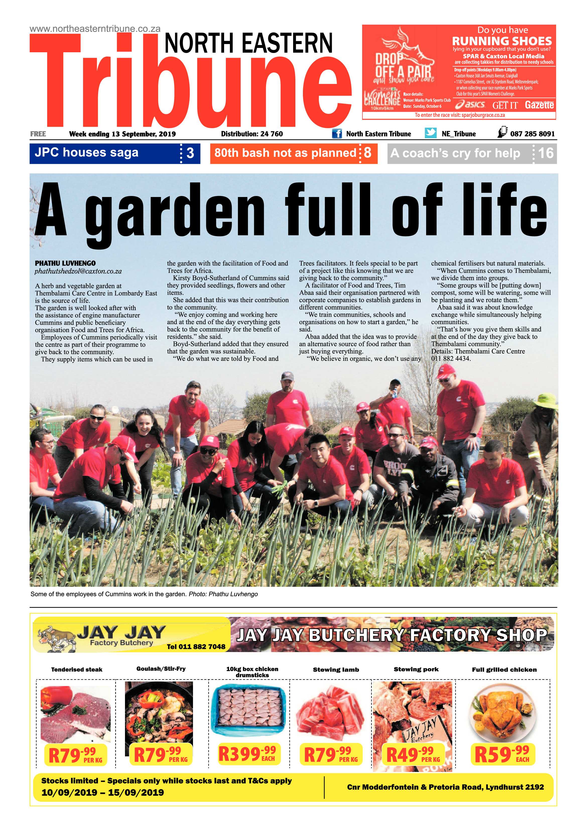 North Eastern Tribune 10 September, 2019 page 1