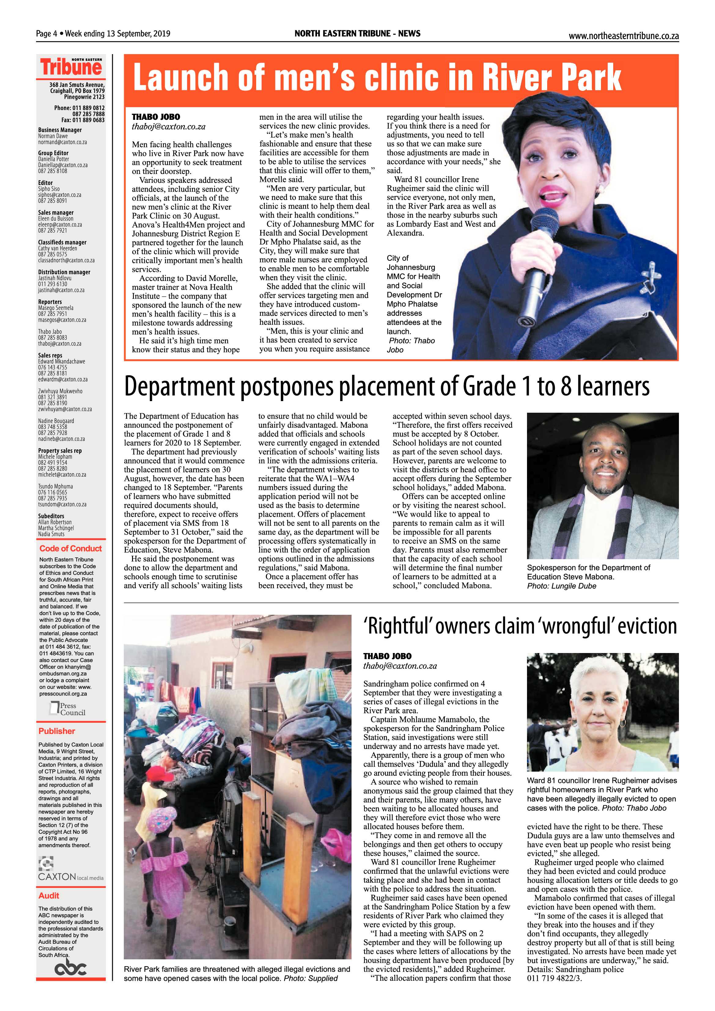 North Eastern Tribune 10 September, 2019 page 4