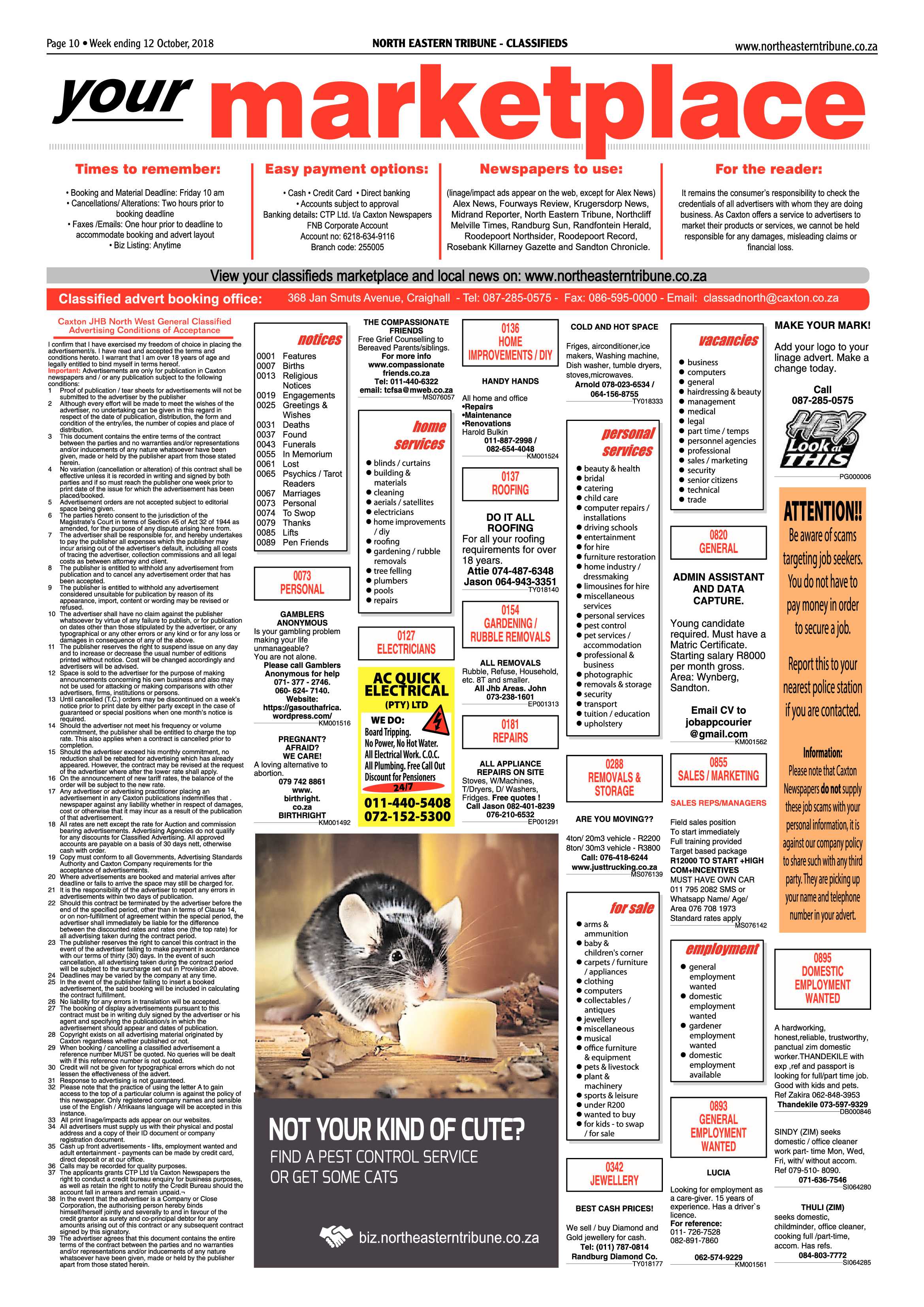 North Eastern Tribune 12 October, 2018 page 10