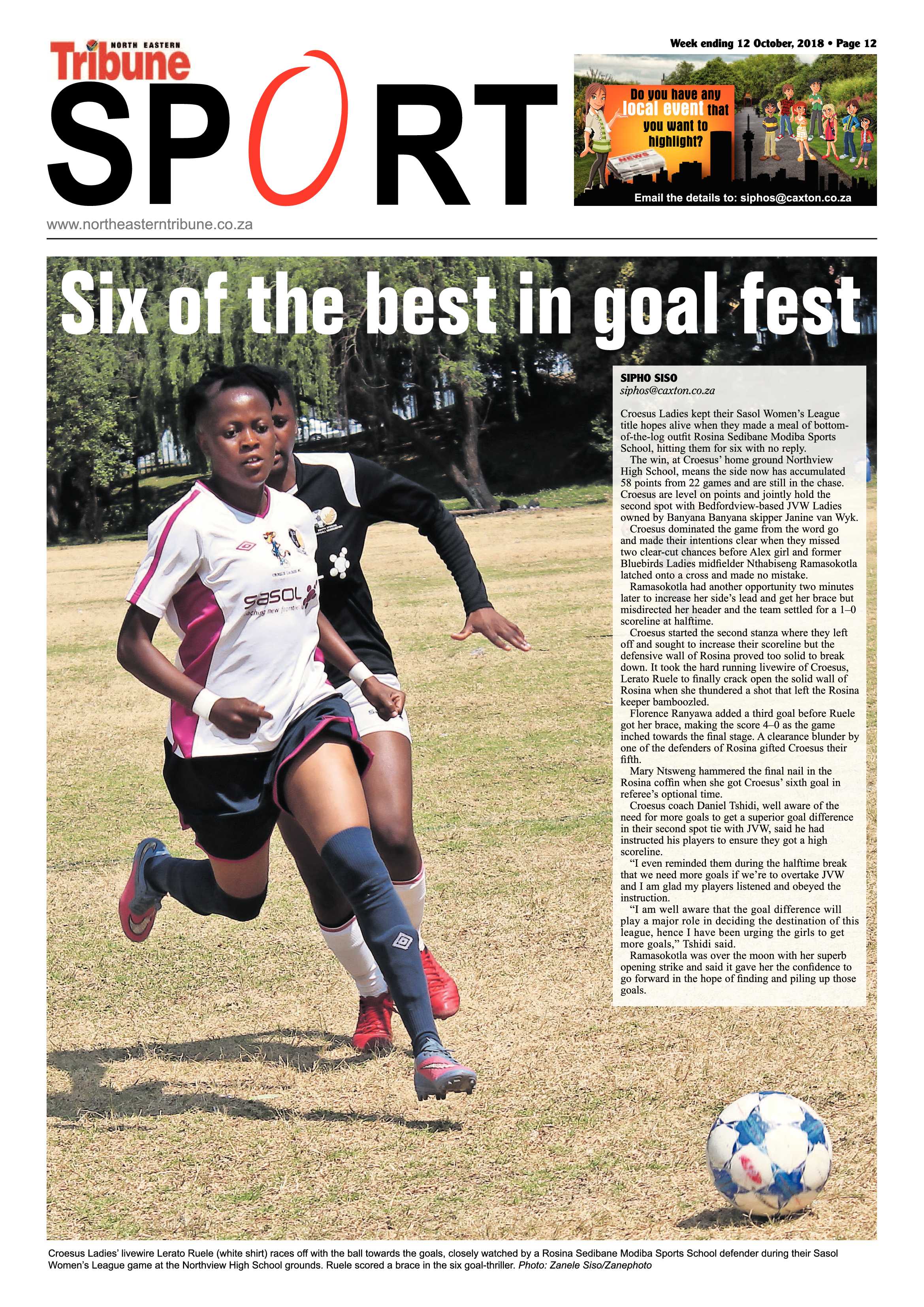 North Eastern Tribune 12 October, 2018 page 12