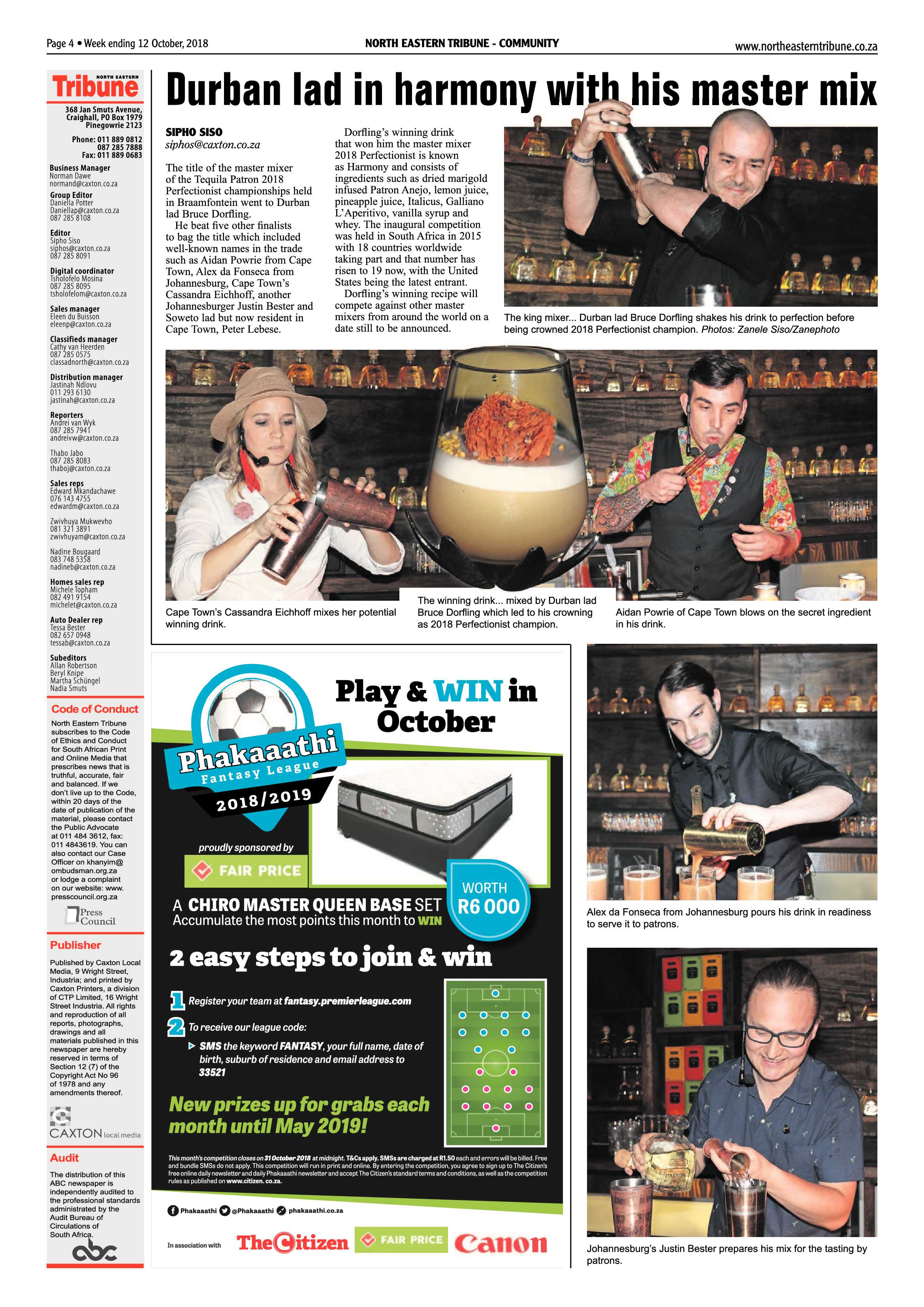 North Eastern Tribune 12 October, 2018 page 4