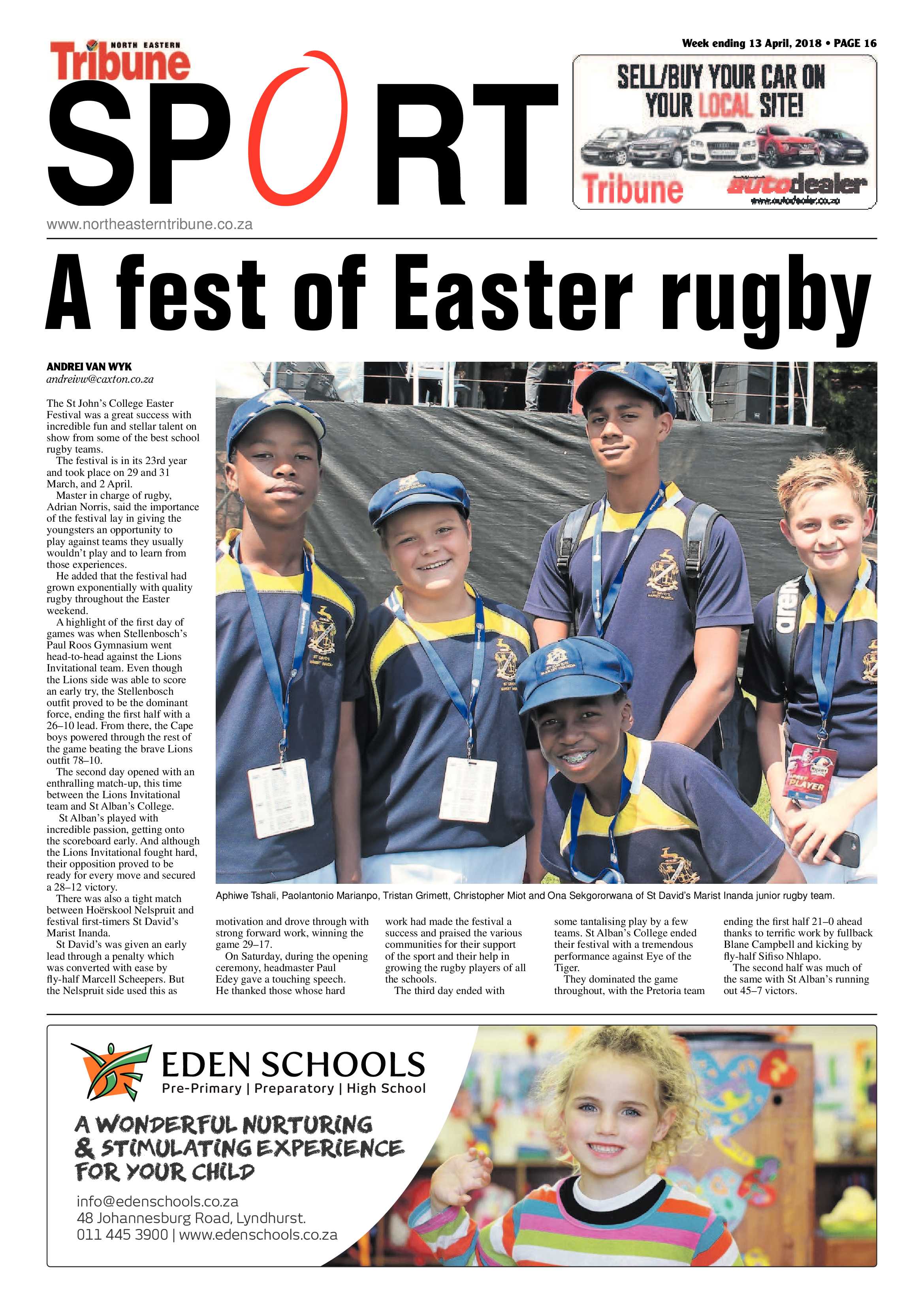 North Eastern Tribune 13 April 2018 page 16
