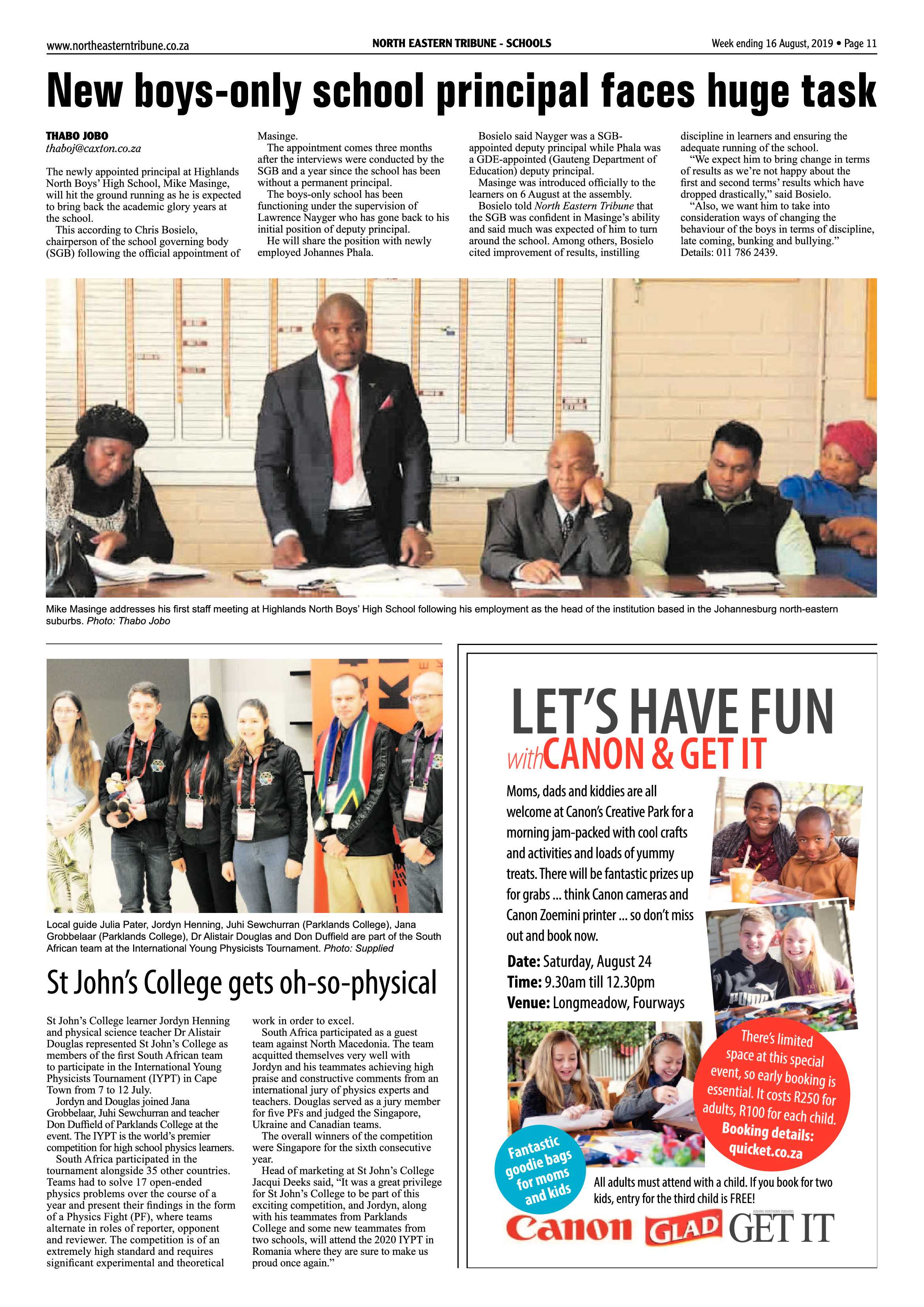 North Eastern Tribune 13 August, 2019 page 11