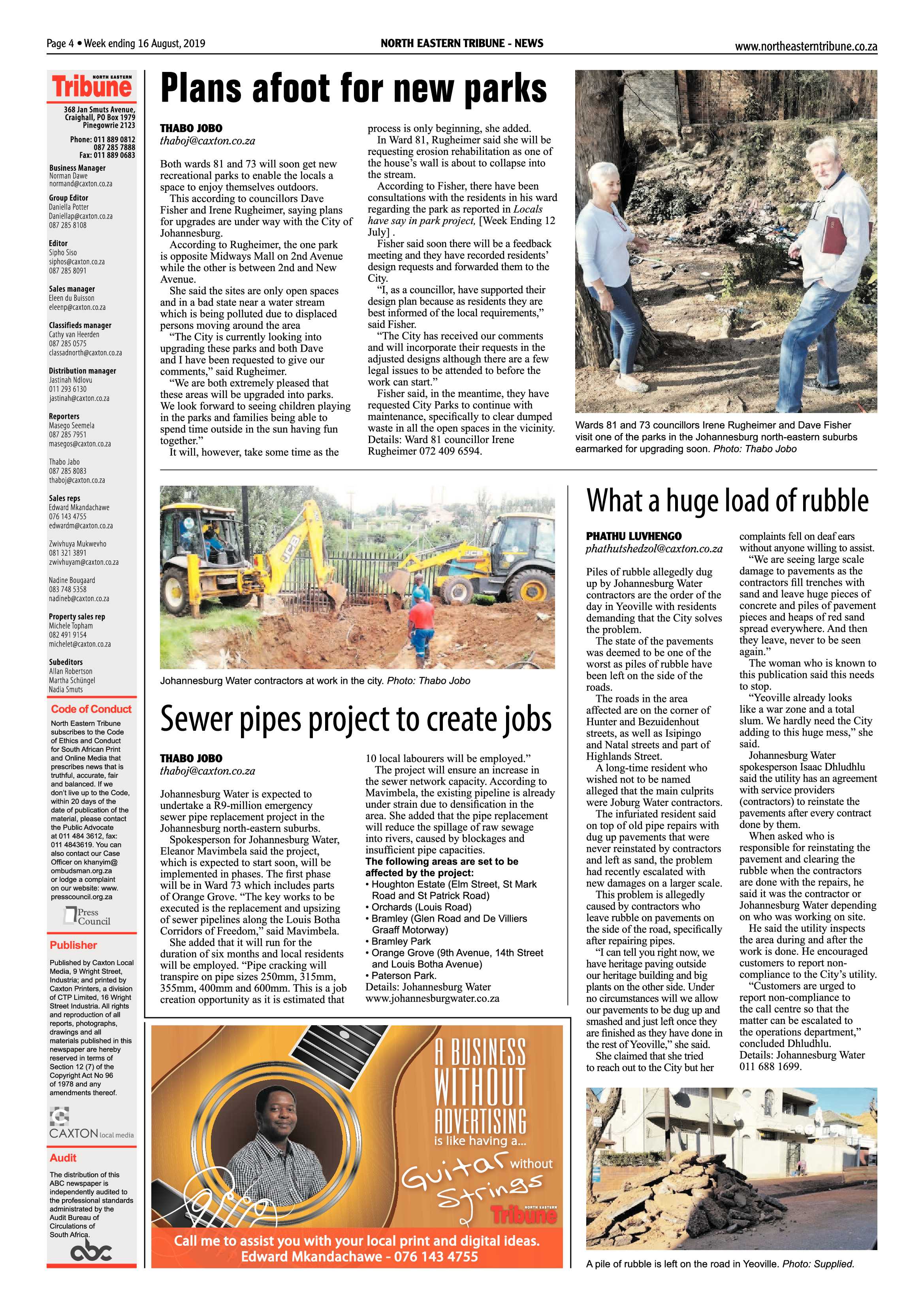 North Eastern Tribune 13 August, 2019 page 4