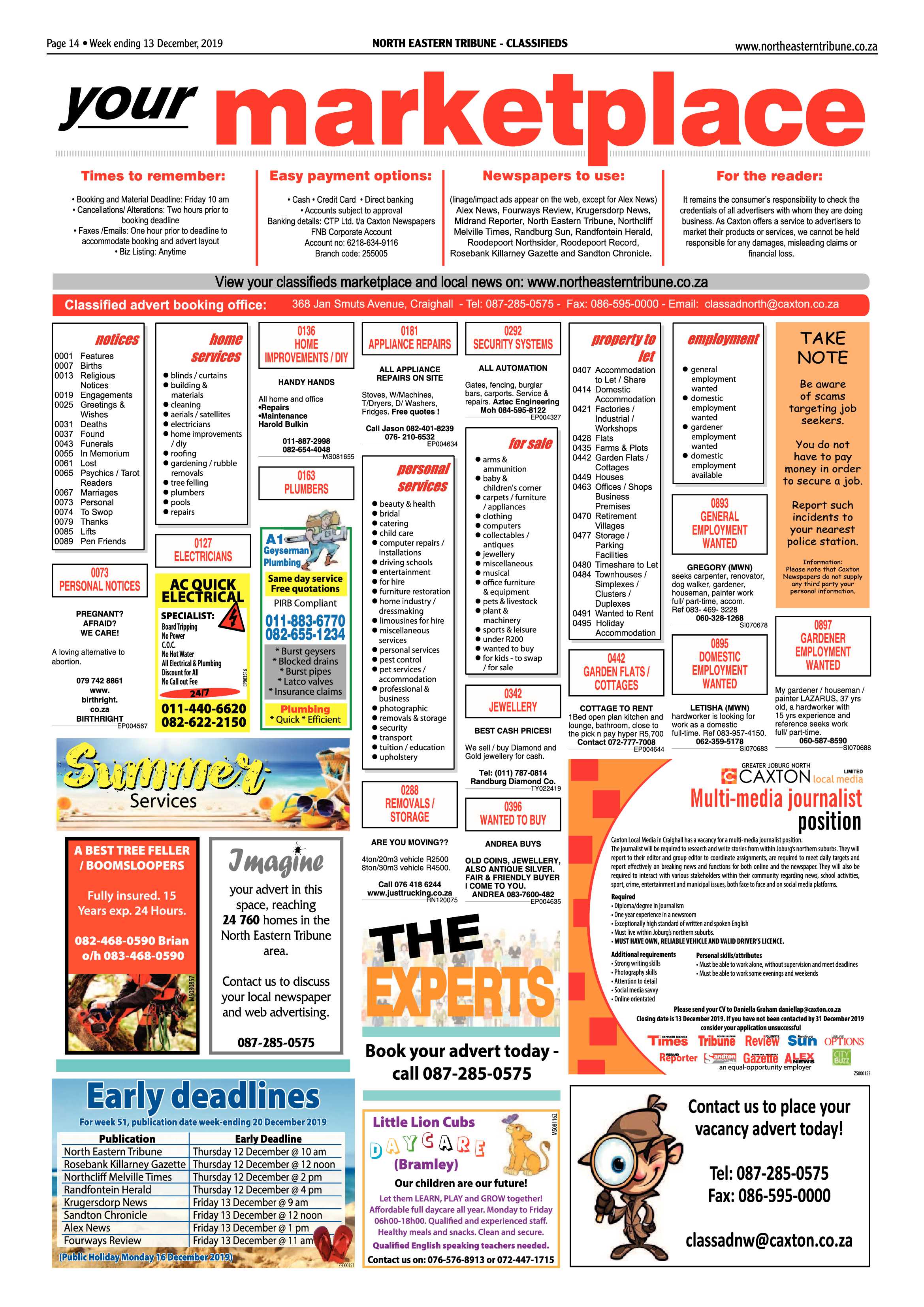 North Eastern Tribune 09 December 2019 page 14