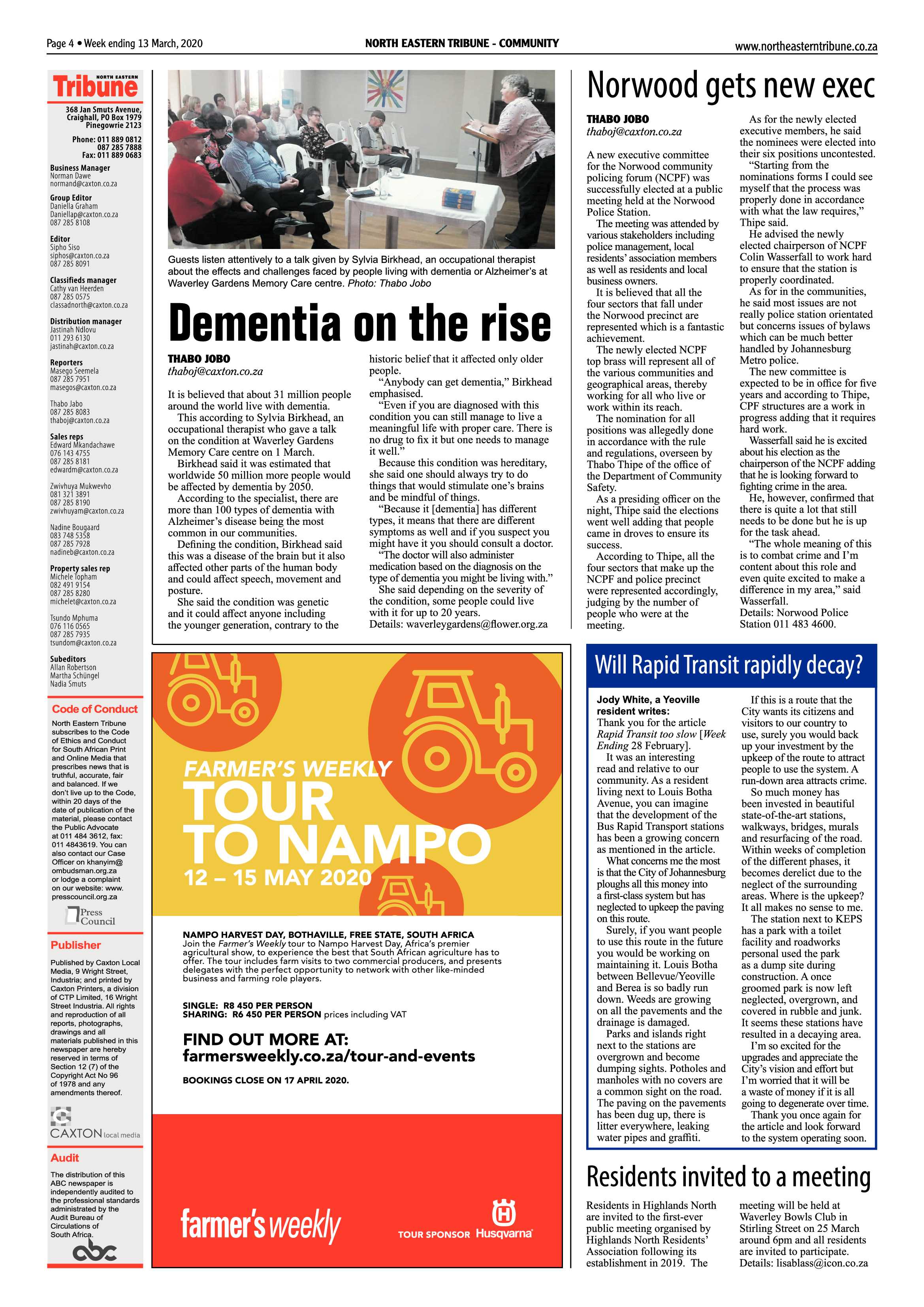 North Eastern Tribune 13 March 2020 page 4
