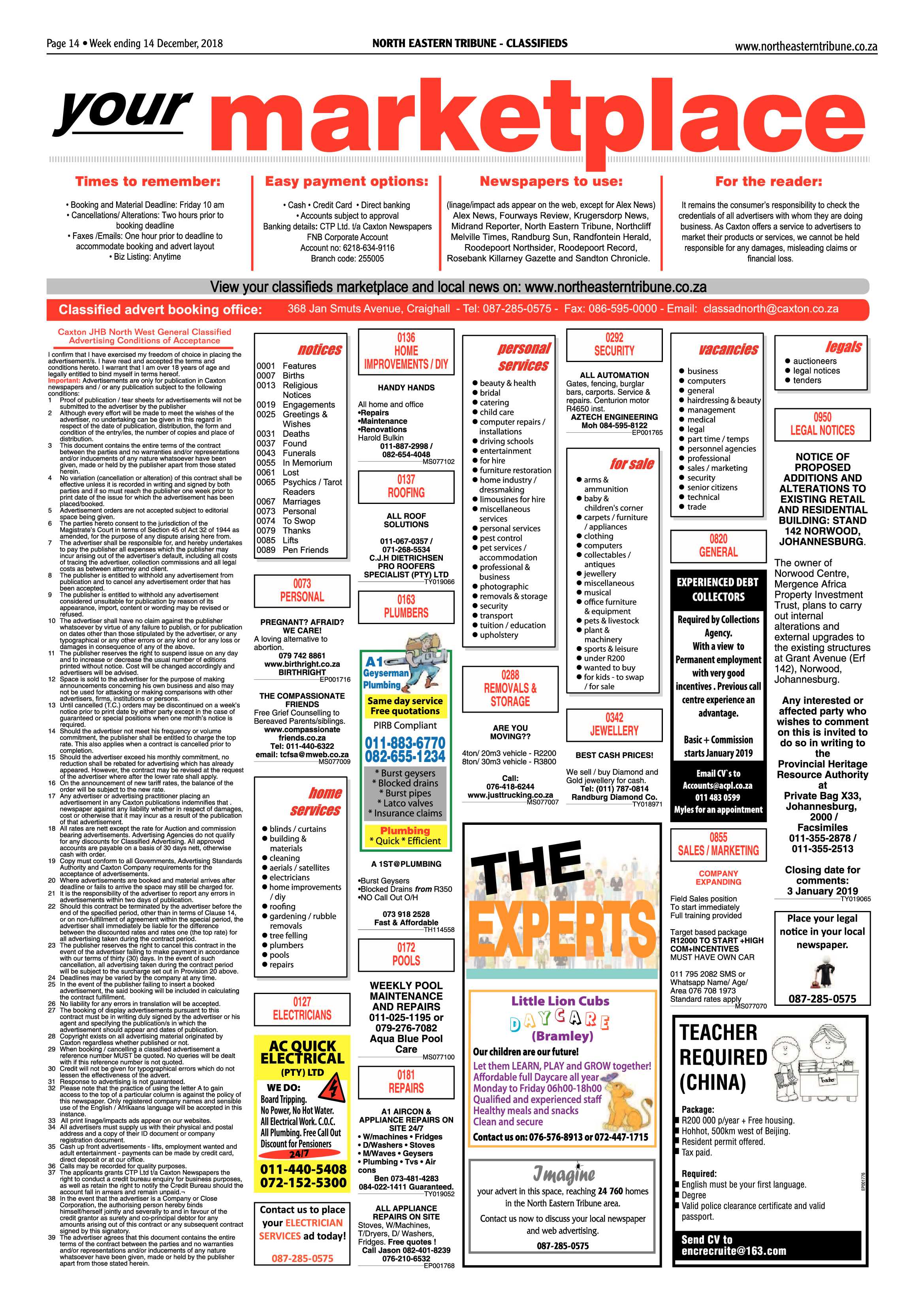 North Eastern Tribune 14 December, 2018 page 14