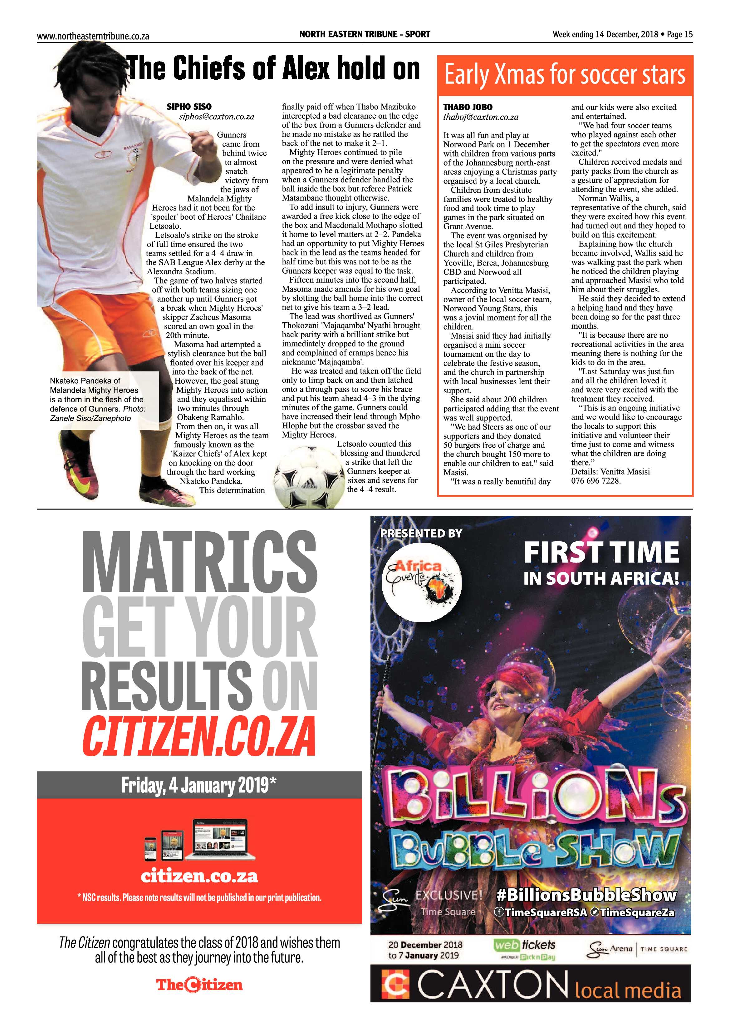 North Eastern Tribune 14 December, 2018 page 15