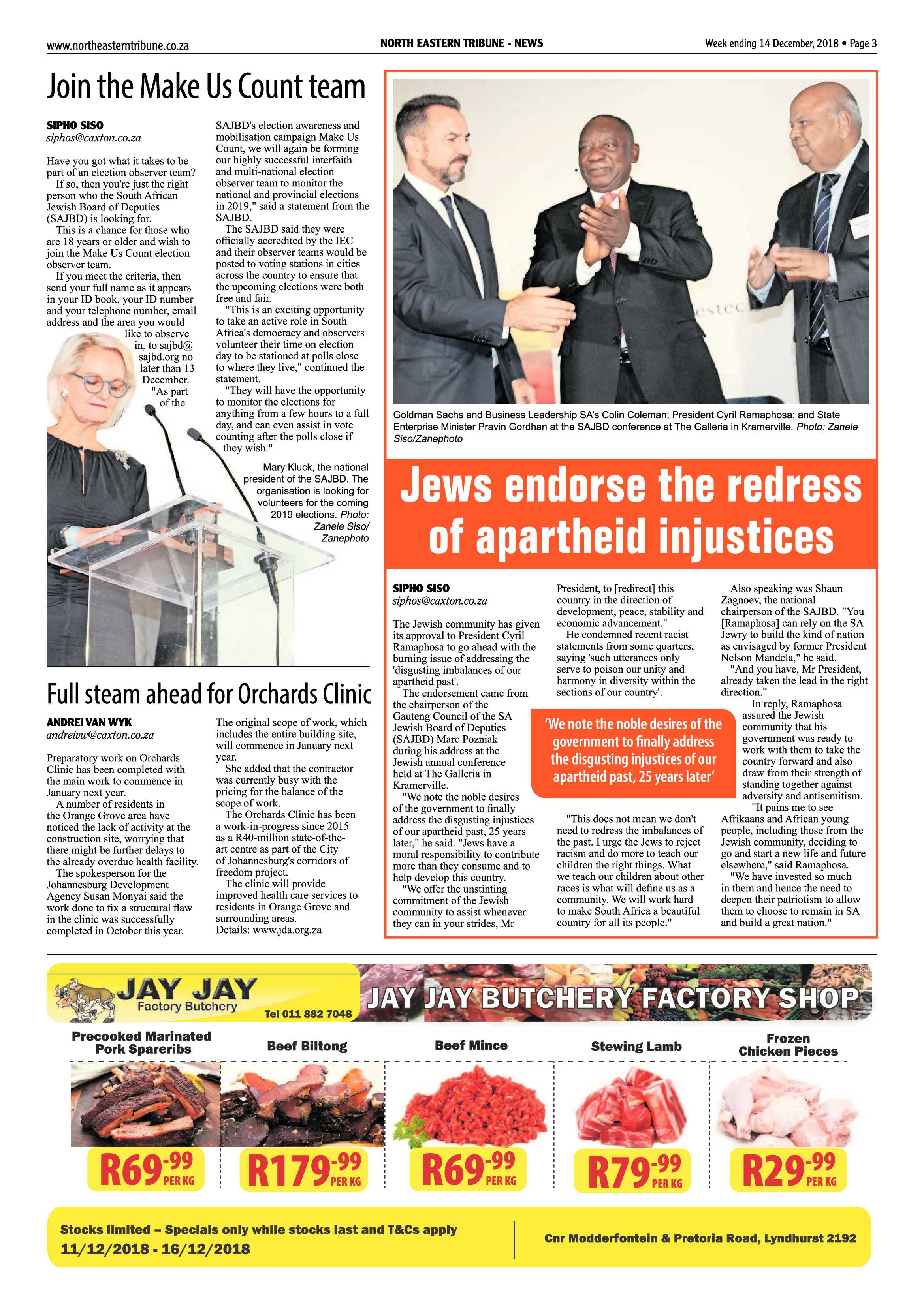 North Eastern Tribune 14 December, 2018 page 3