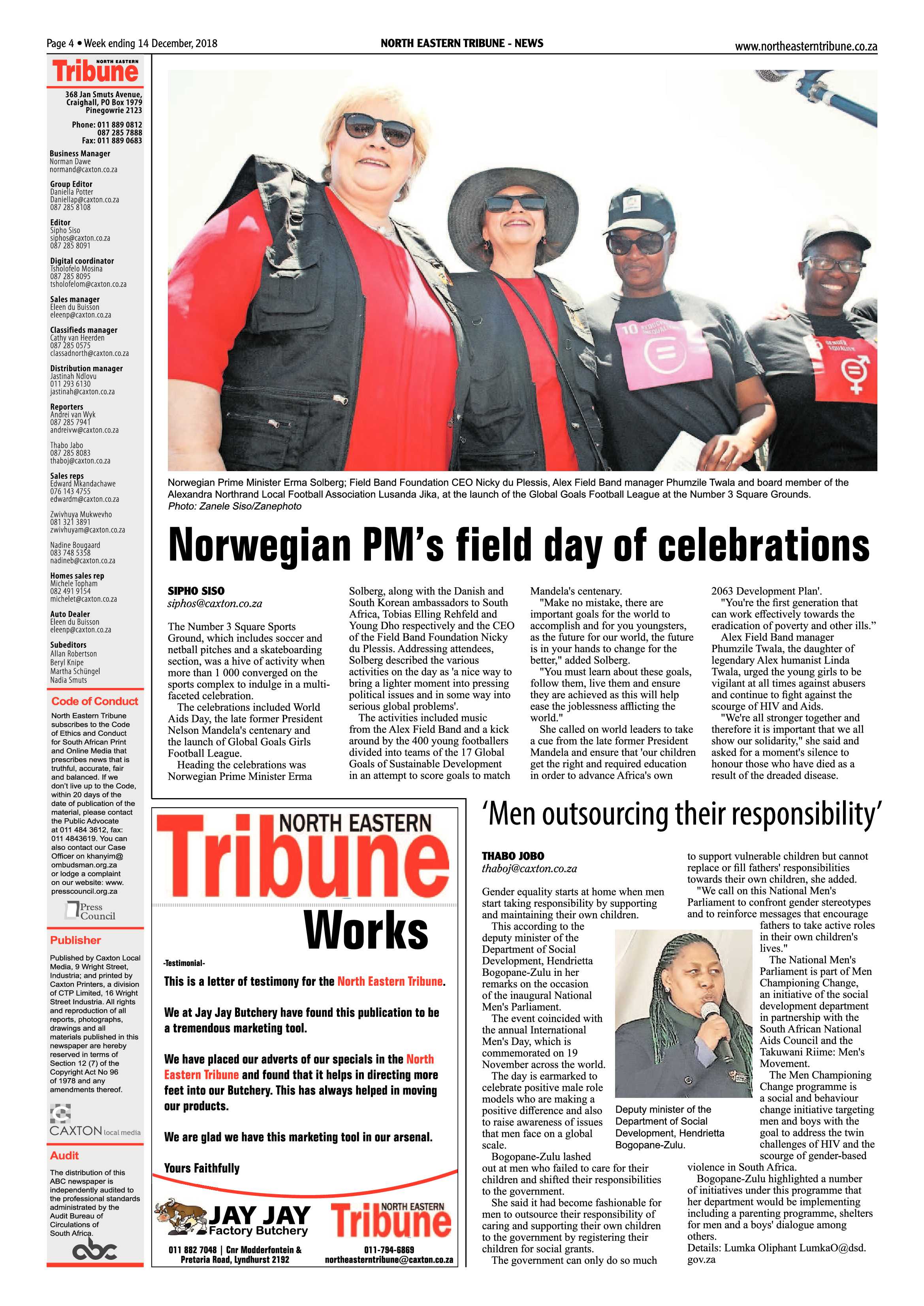 North Eastern Tribune 14 December, 2018 page 4
