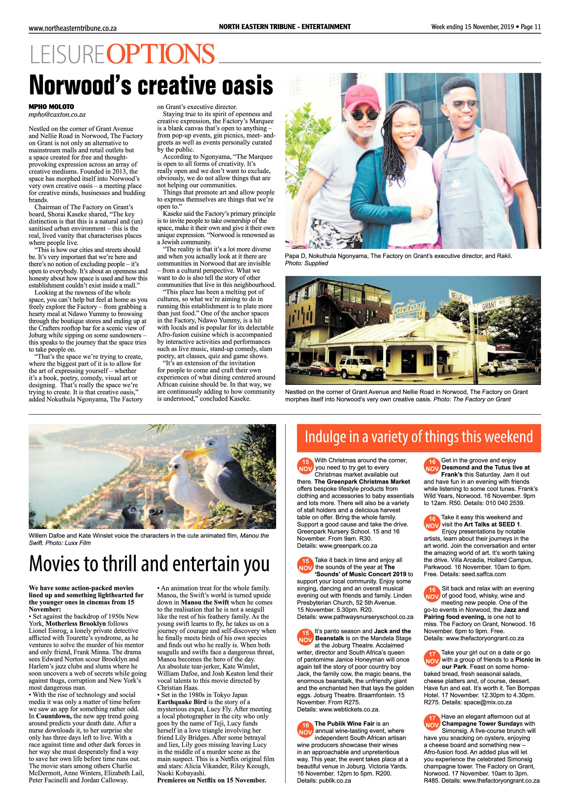 North Eastern Tribune 15 November, 2019 page 11