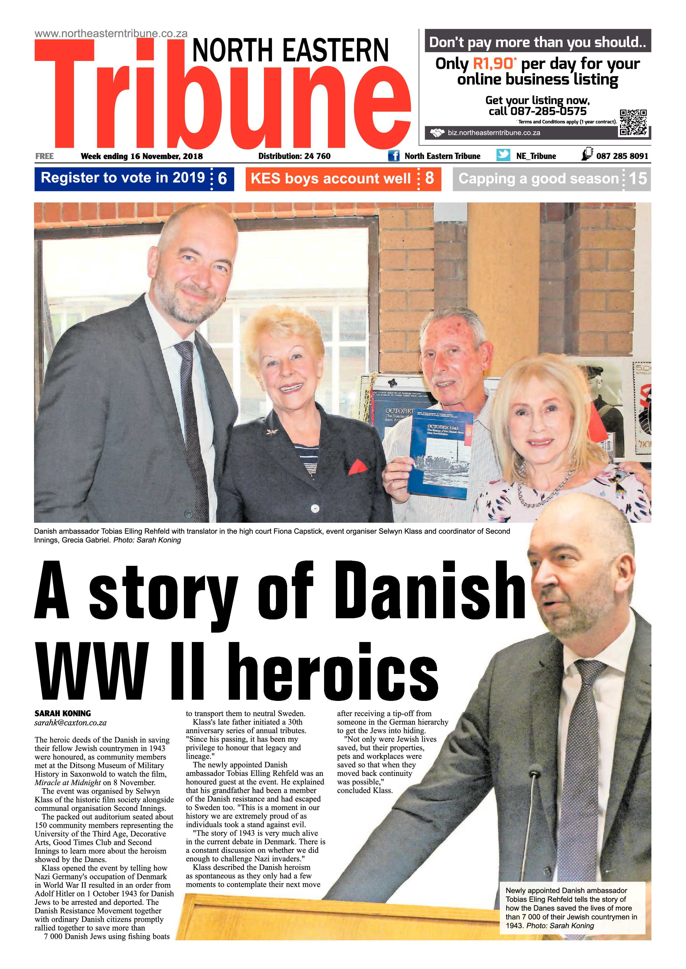 North Eastern Tribune 16 November, 2018 page 1
