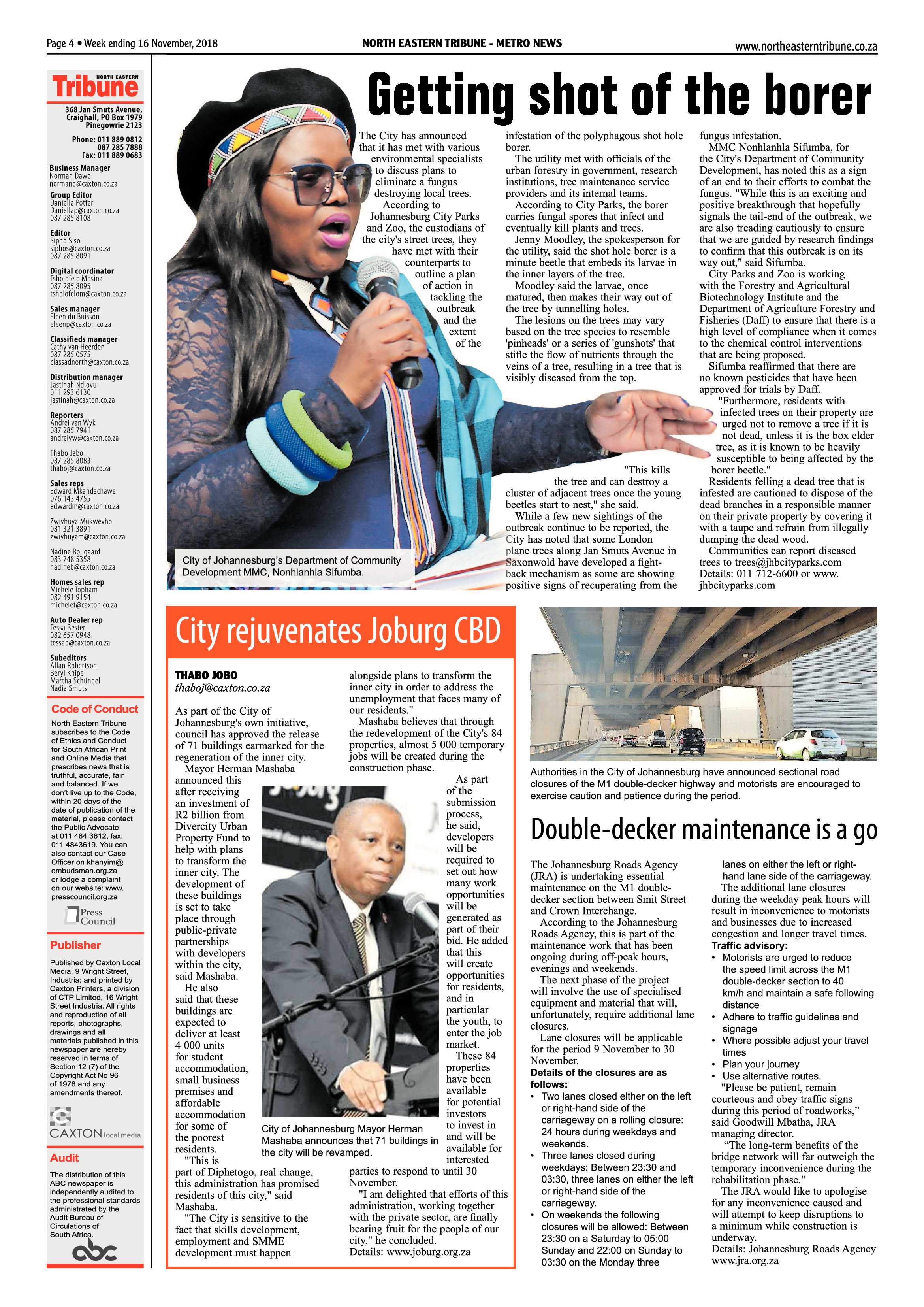 North Eastern Tribune 16 November, 2018 page 4