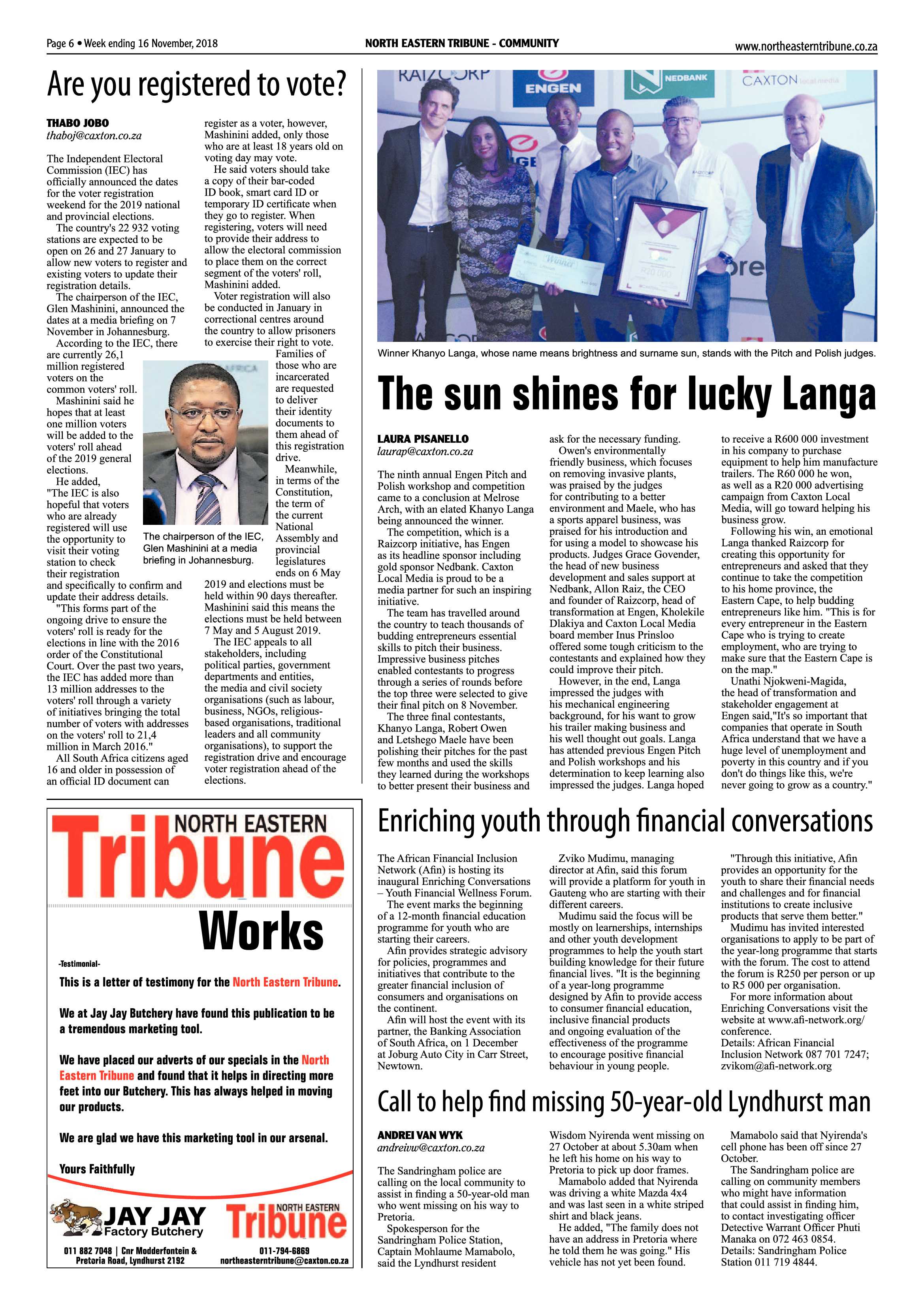 North Eastern Tribune 16 November, 2018 page 6