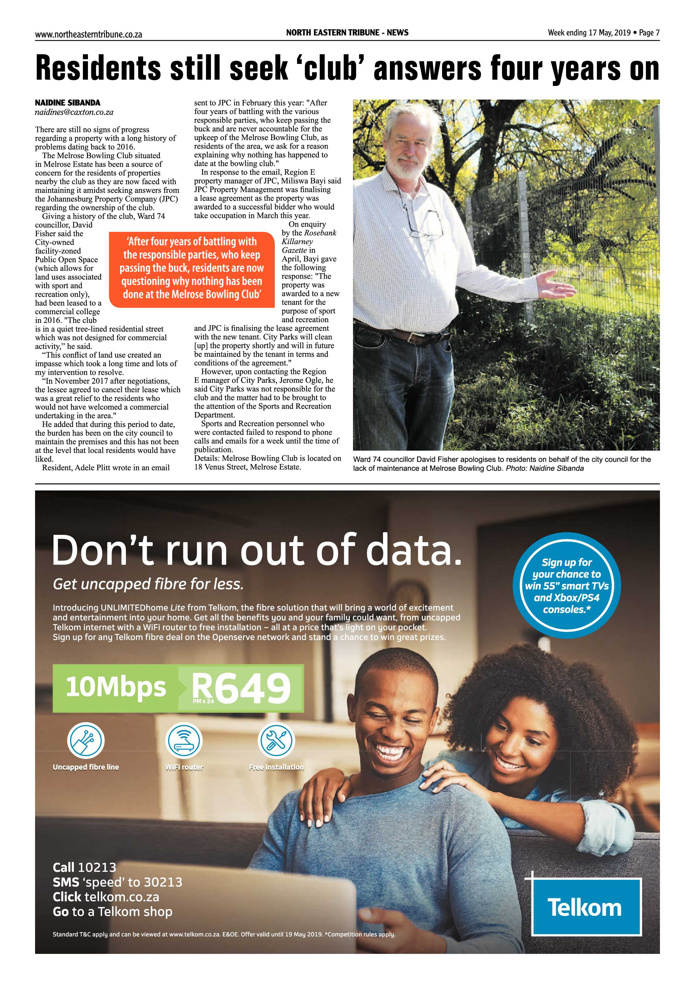 North Eastern Tribune 17 May, 2019 page 7