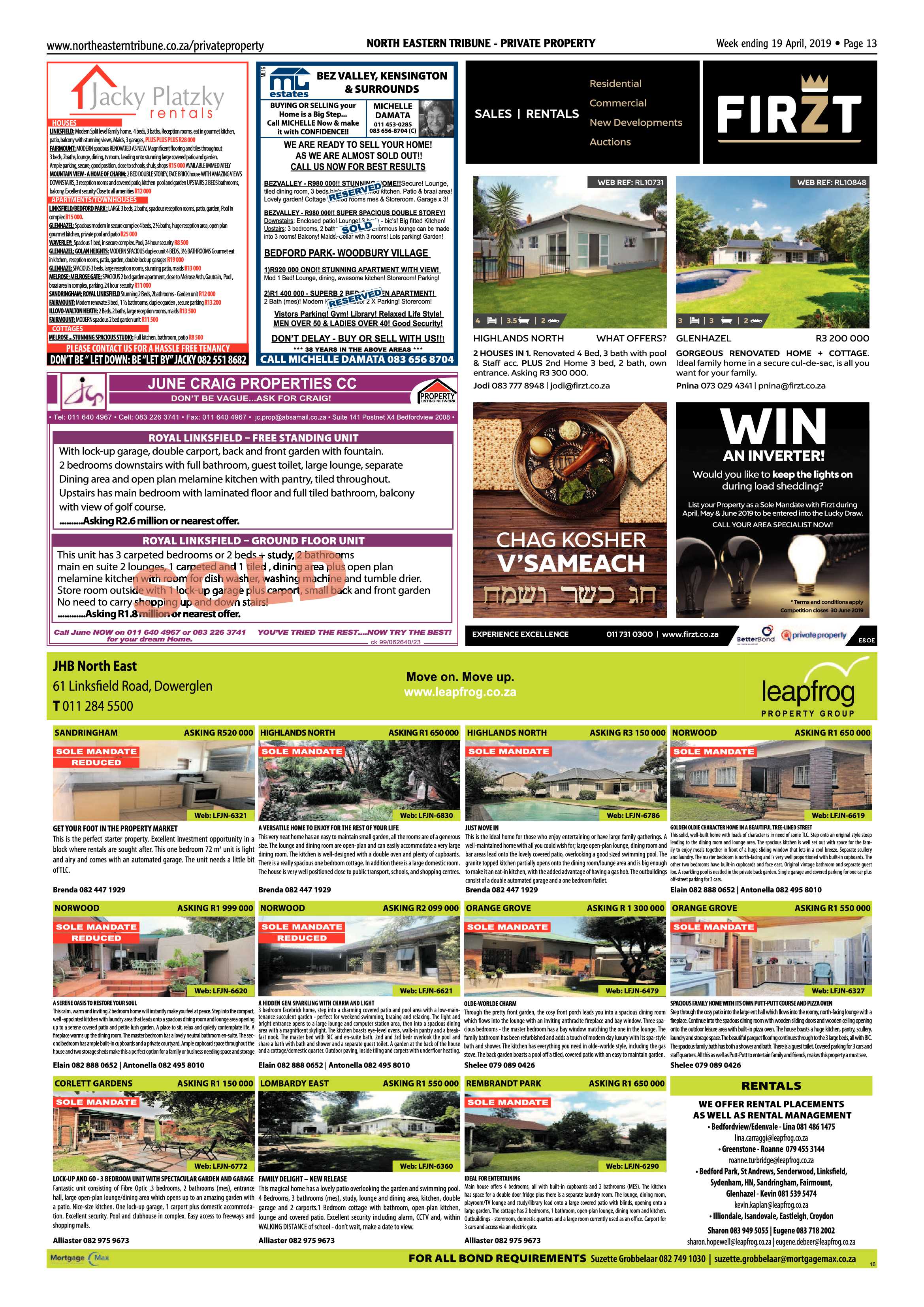 North Eastern Tribune 19 April, 2019 page 13
