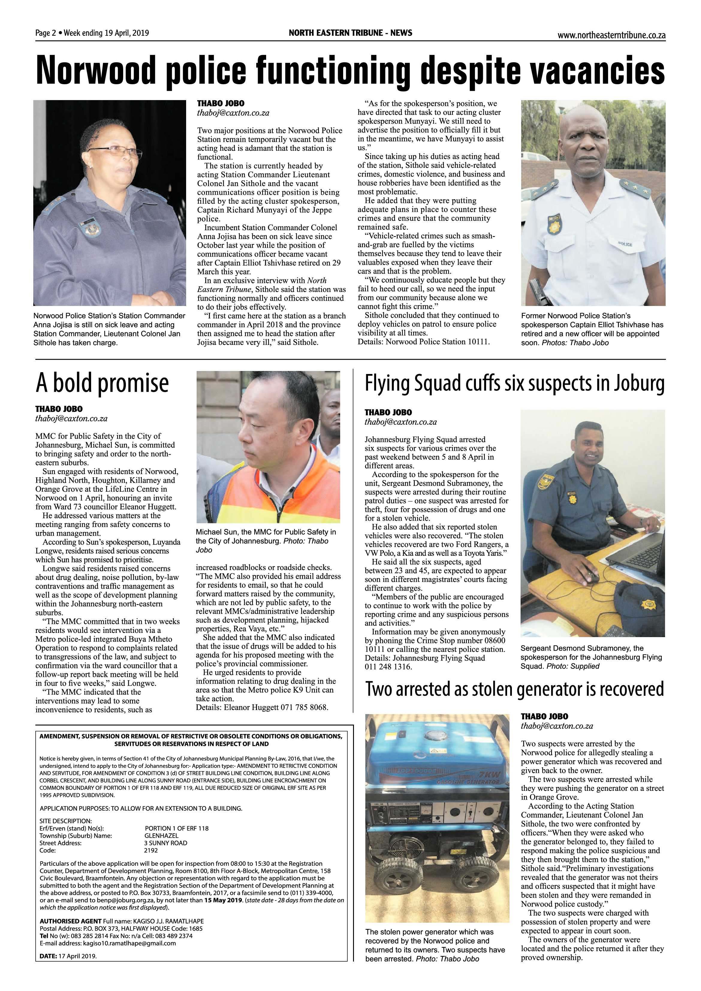 North Eastern Tribune 19 April, 2019 page 2