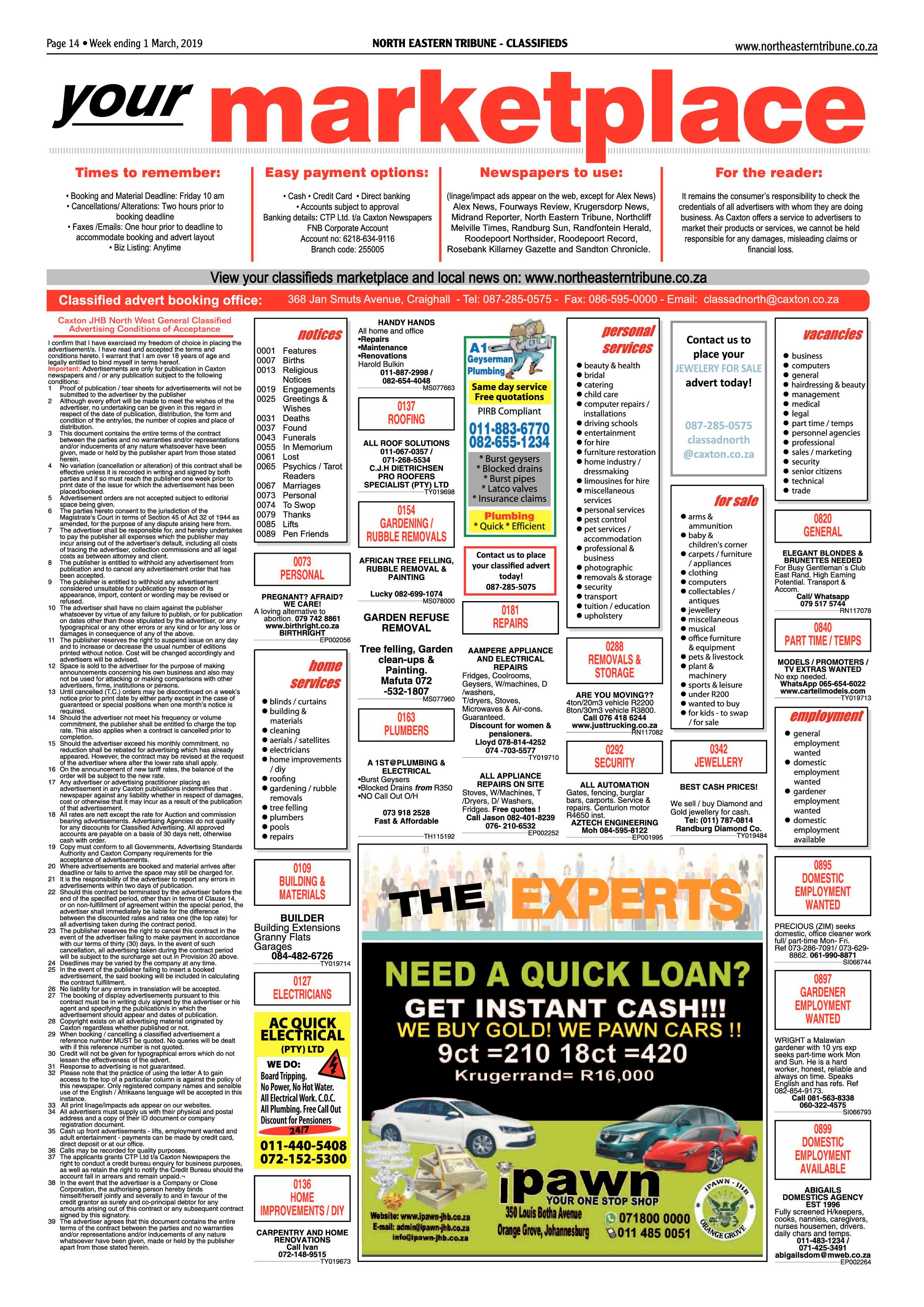 North Eastern Tribune 1 March, 2019 page 14