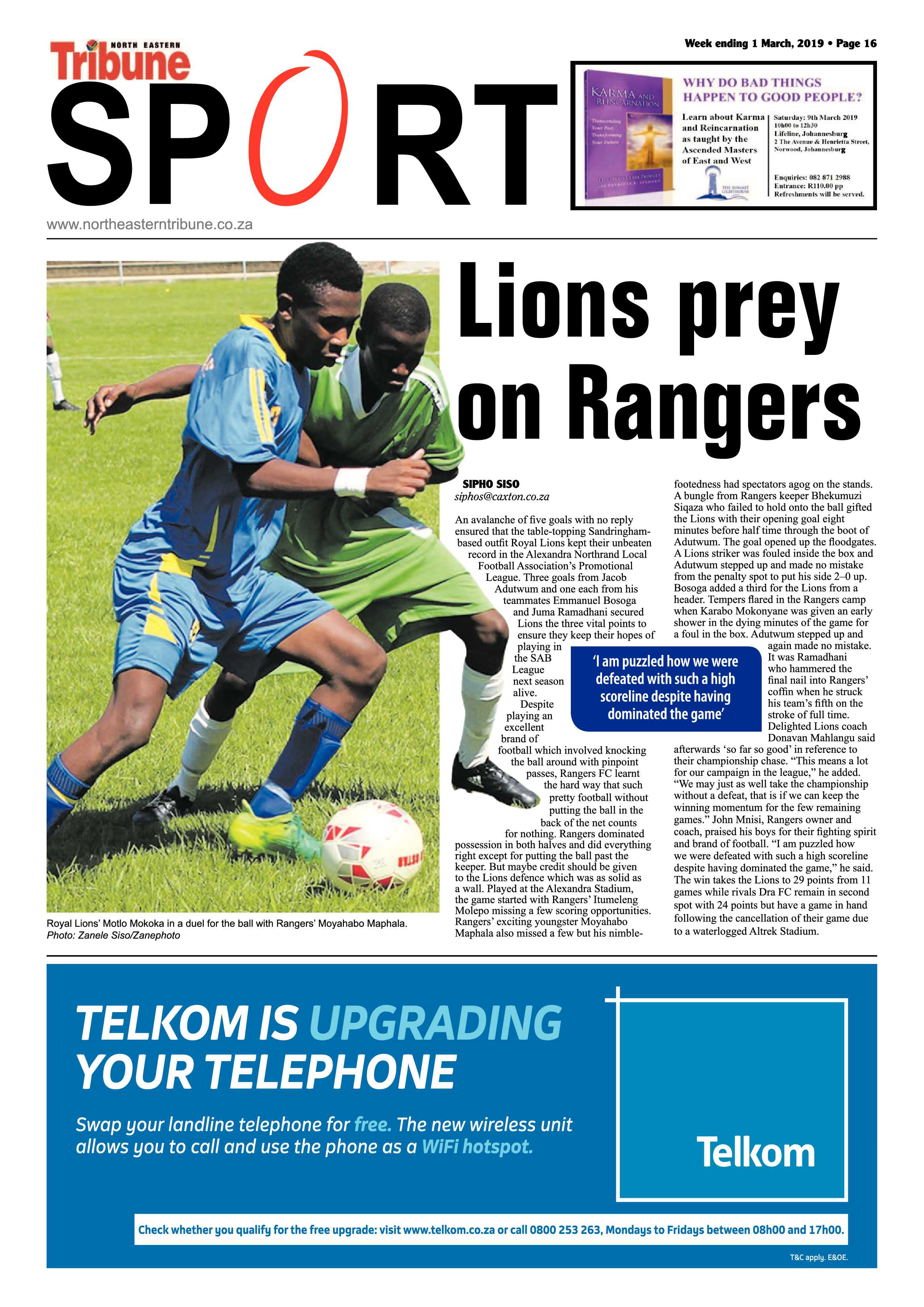 North Eastern Tribune 1 March, 2019 page 16