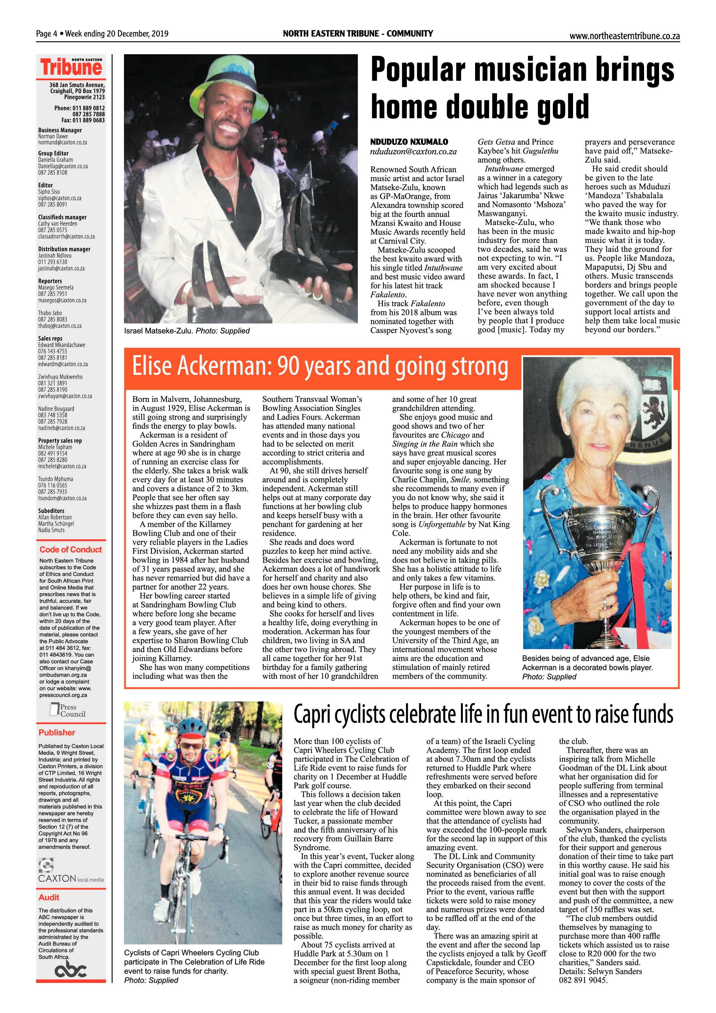 North Eastern Tribune 20 December 2019 page 4