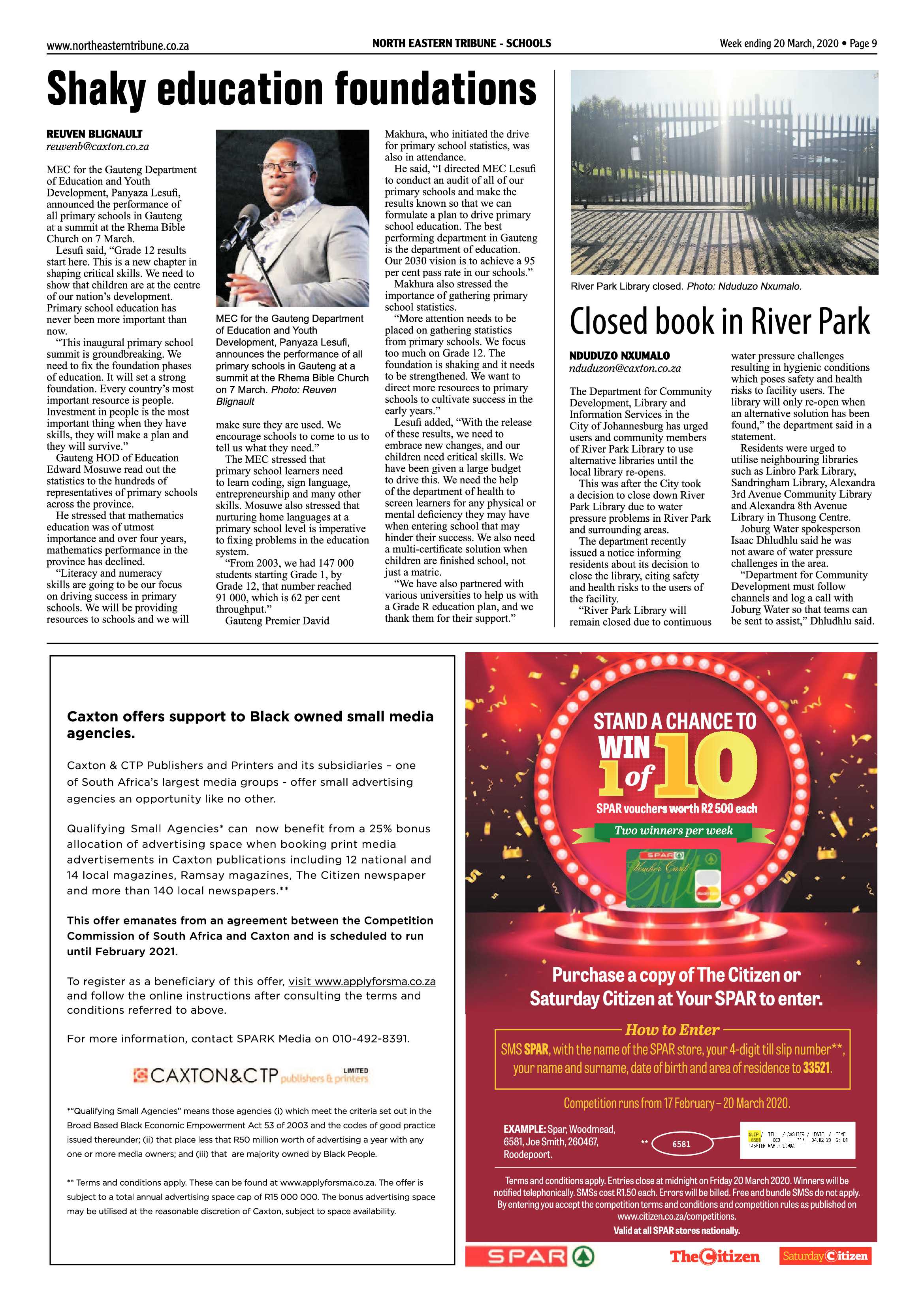 North Eastern Tribune 20 March 2020 page 9