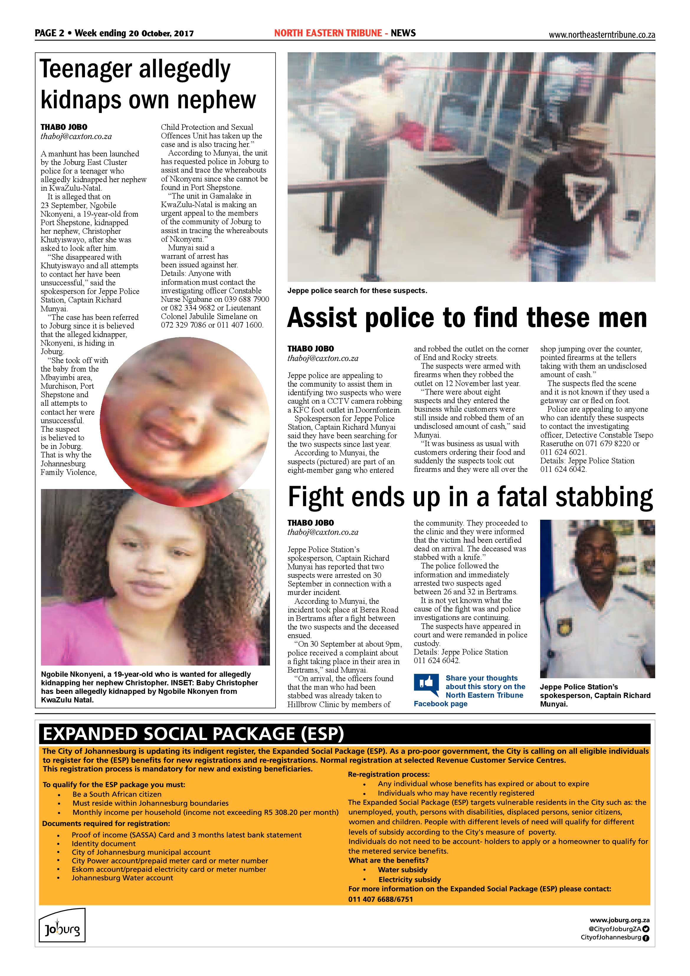 North Eastern Tirbune 20 October 2017 page 2