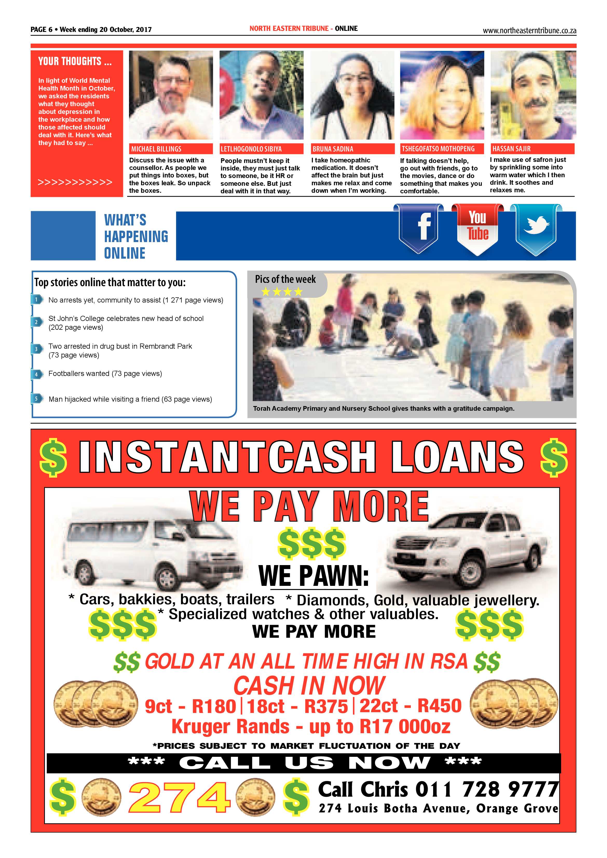 North Eastern Tirbune 20 October 2017 page 6