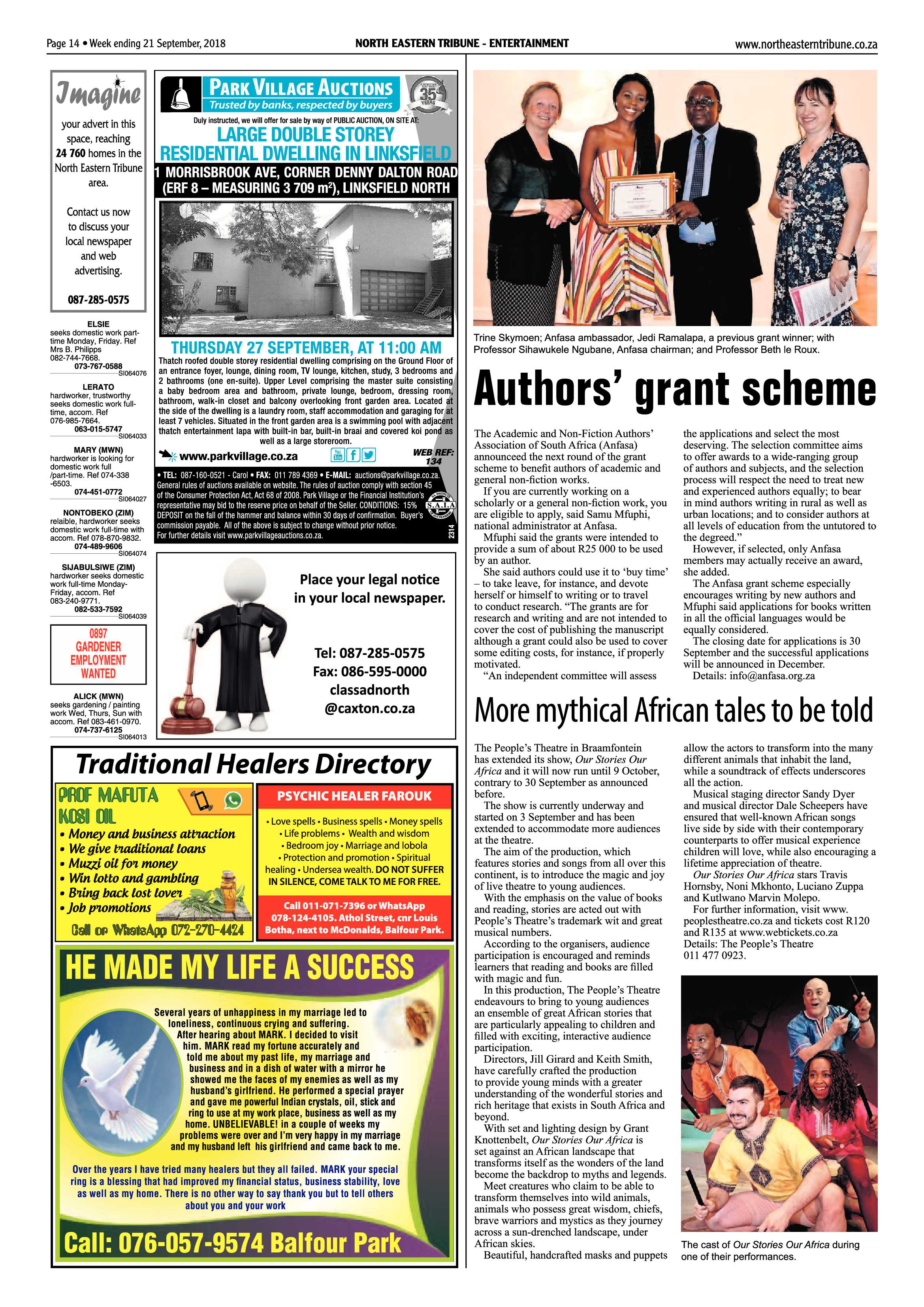North Eastern Tribune 21 September, 2018 page 14