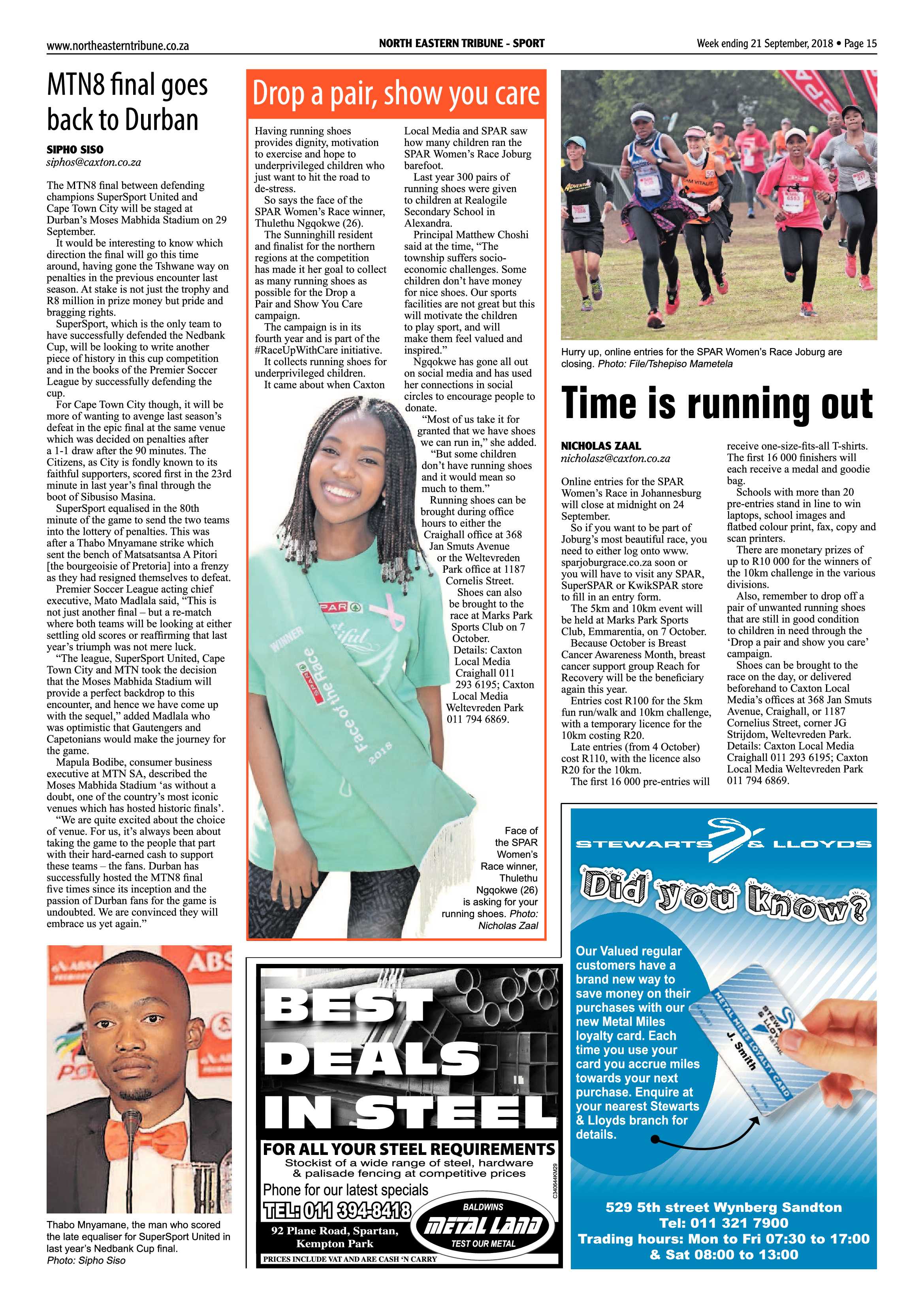 North Eastern Tribune 21 September, 2018 page 15