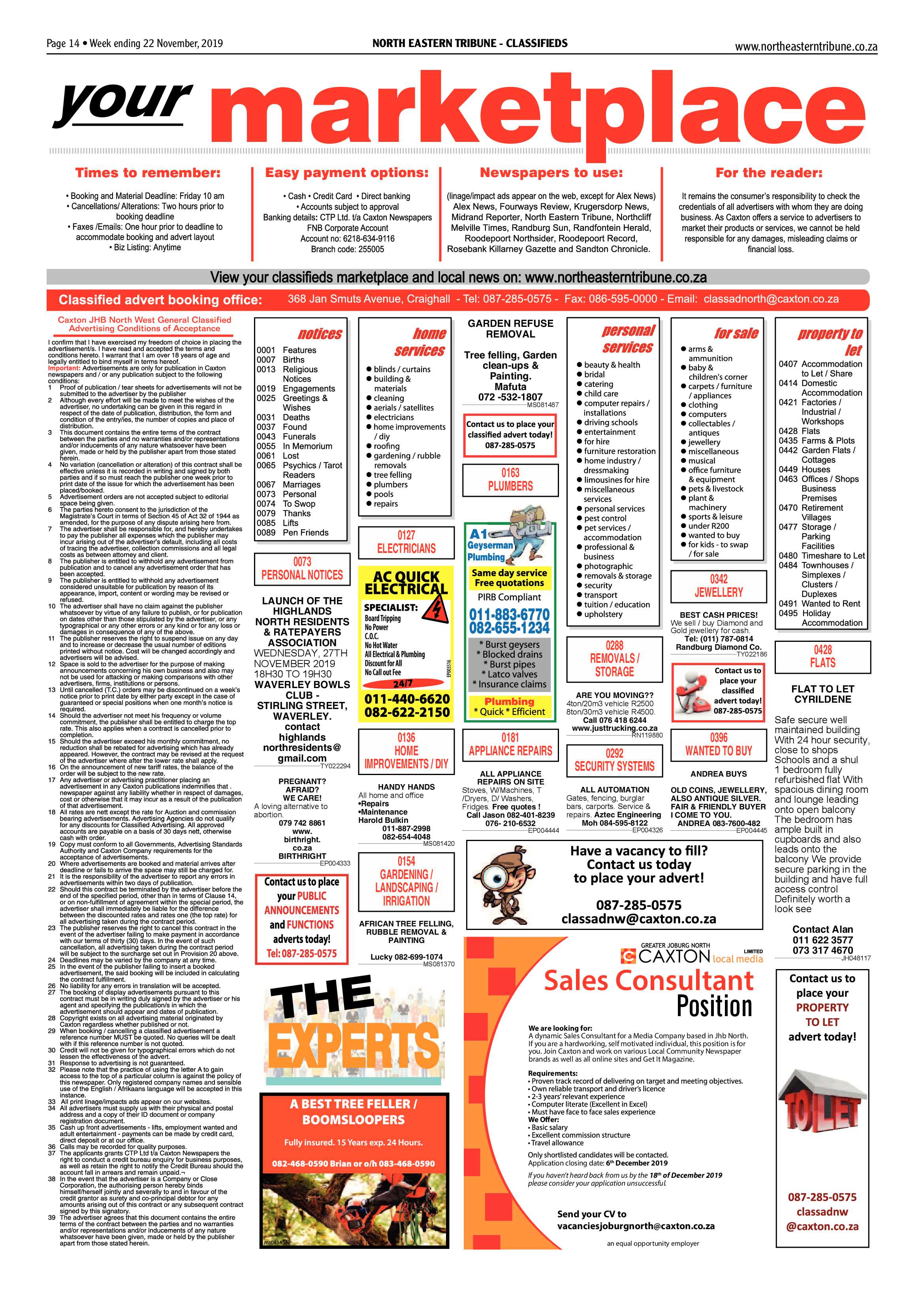 North Eastern Tribune 22 November, 2019 page 14